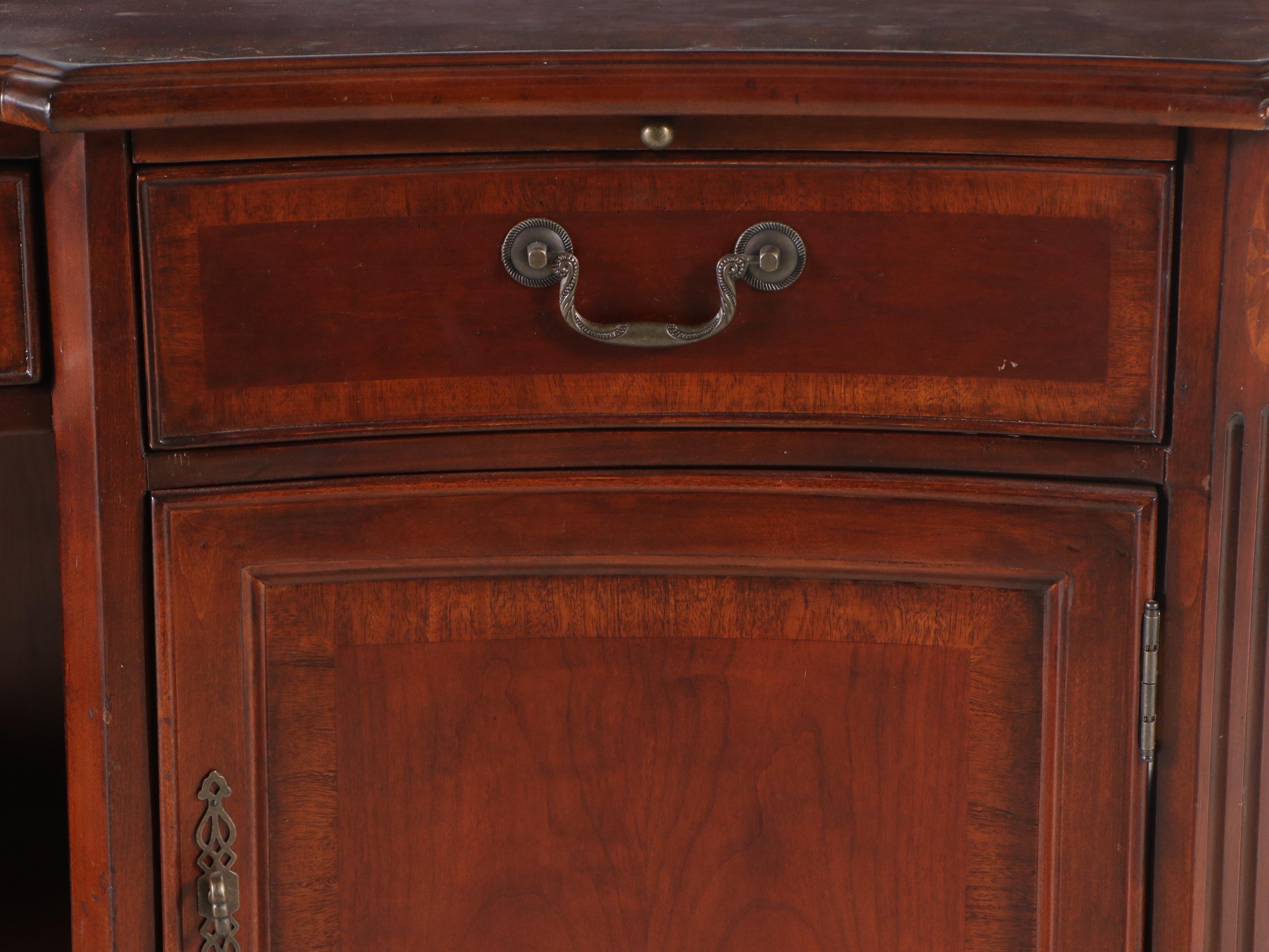 Hooker Furniture "Seven Seas" Mahogany Desk with Faux Leather Office Chair