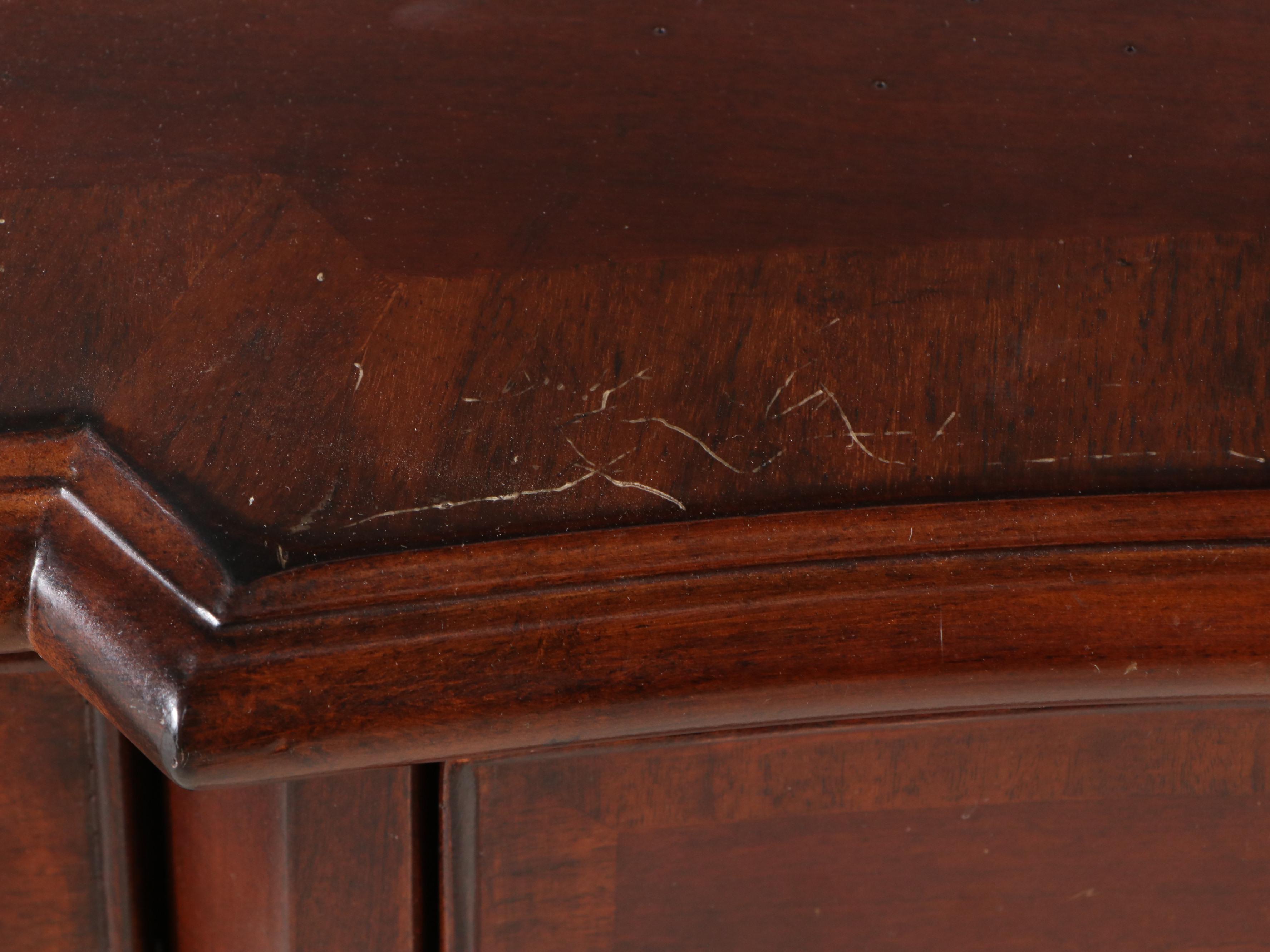 Hooker Furniture "Seven Seas" Mahogany Desk with Faux Leather Office Chair