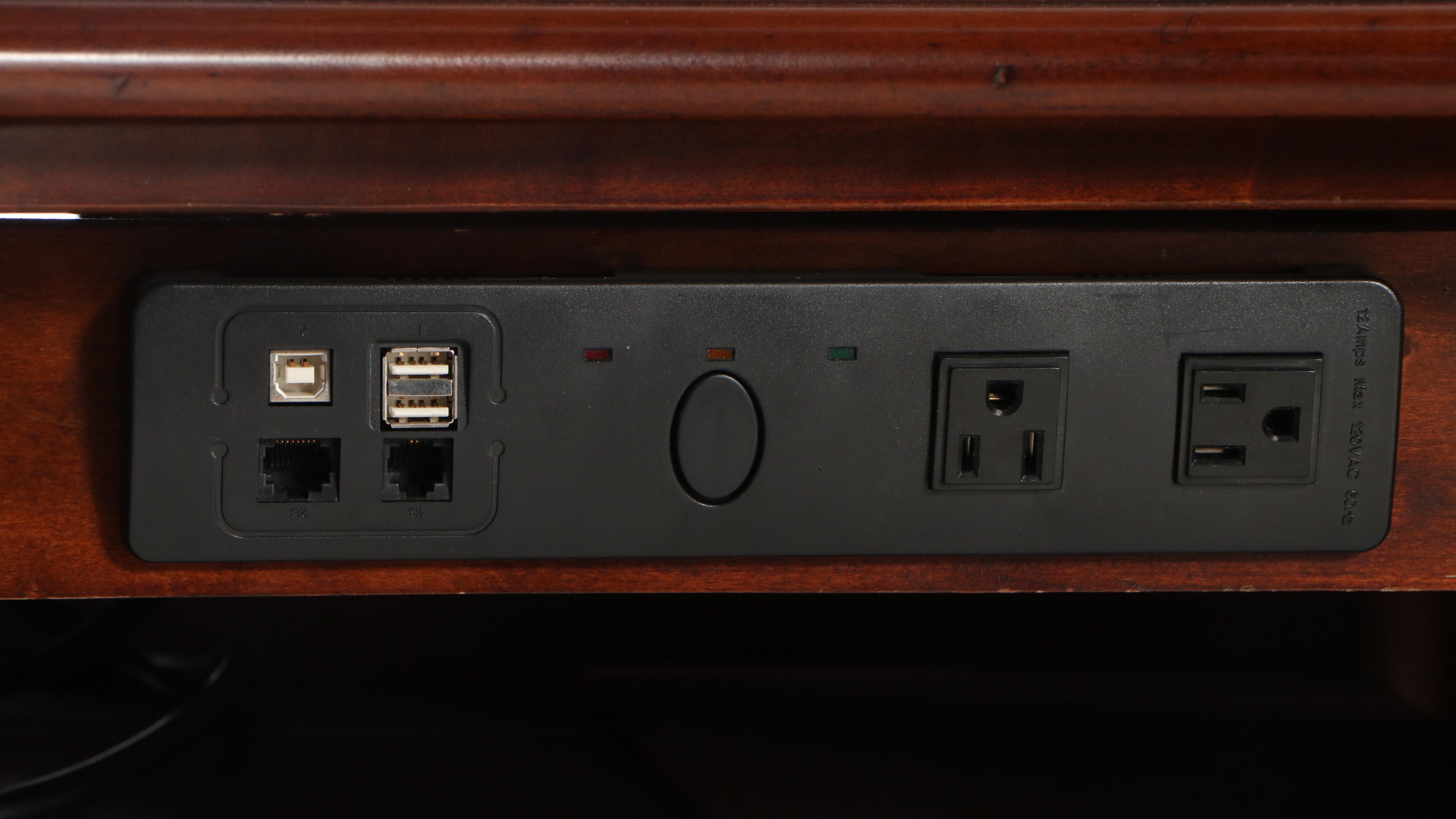 Hooker Furniture "Seven Seas" Mahogany Desk with Faux Leather Office Chair