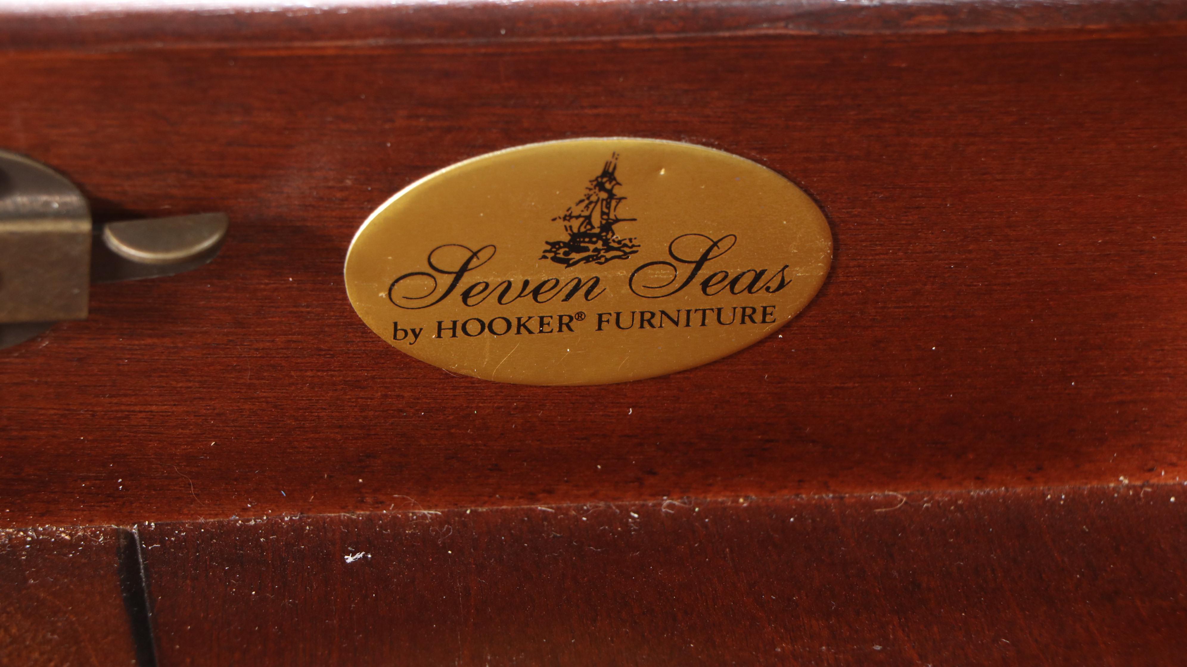 Hooker Furniture "Seven Seas" Mahogany Desk with Faux Leather Office Chair