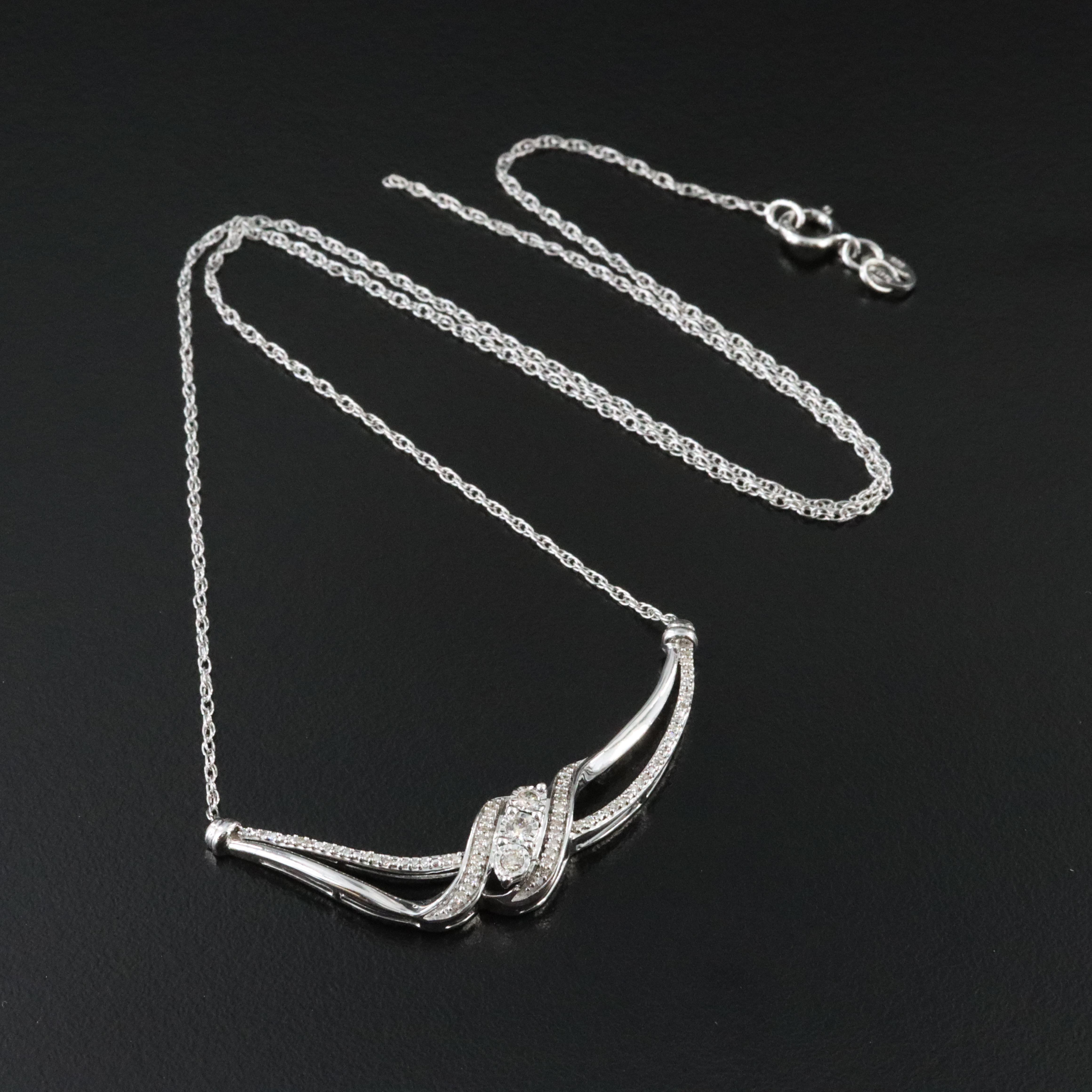 Sterling Diamond Necklace