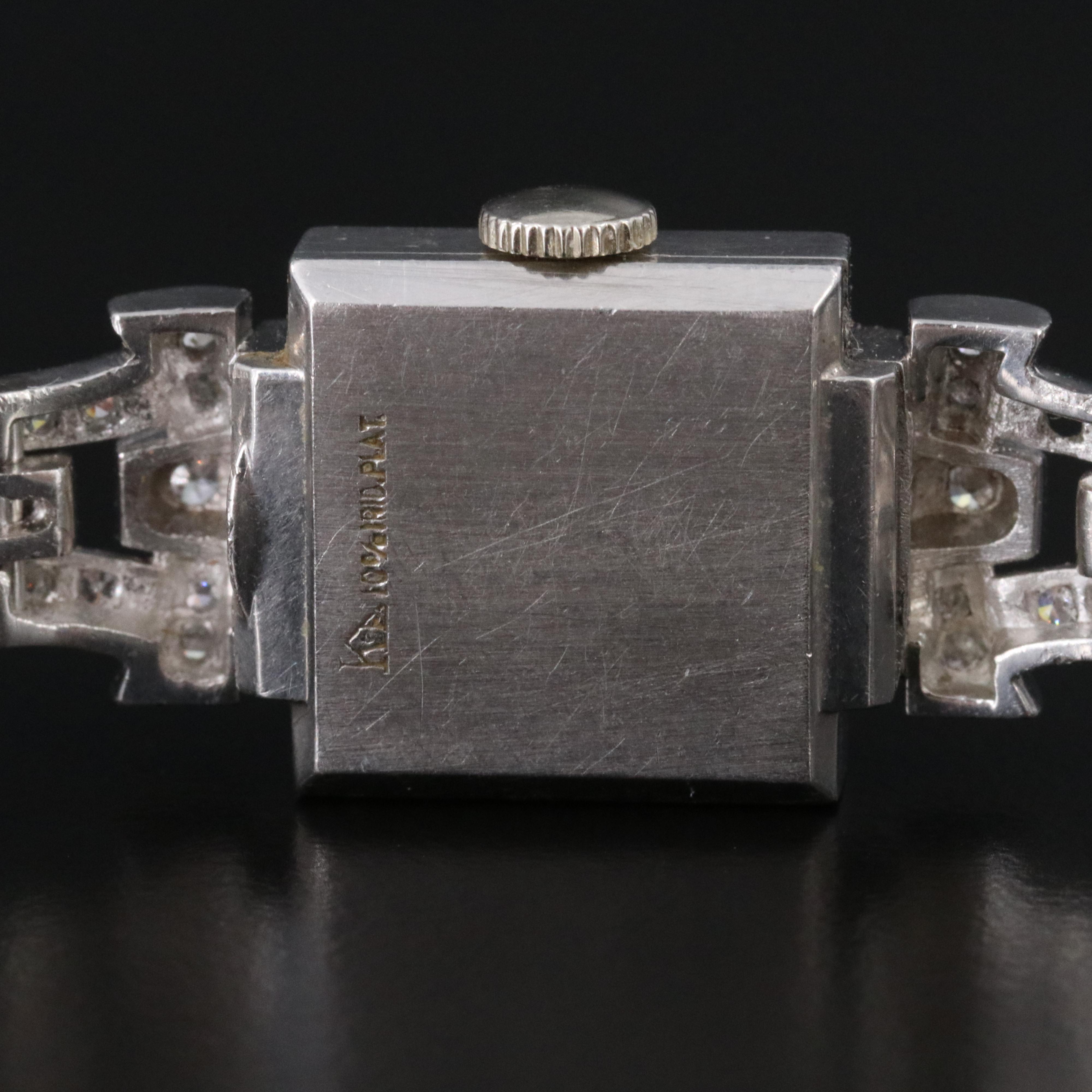 Vintage Longines Platinum Diamond Stem Wind Watch