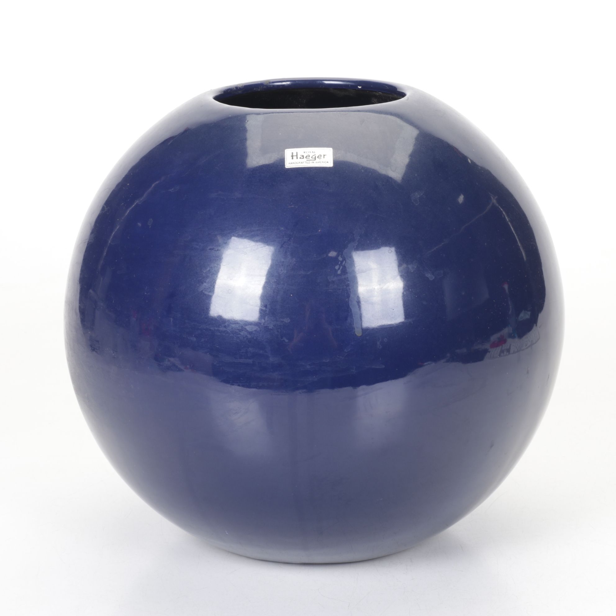 Royal Haeger Navy Blue Orb Vase