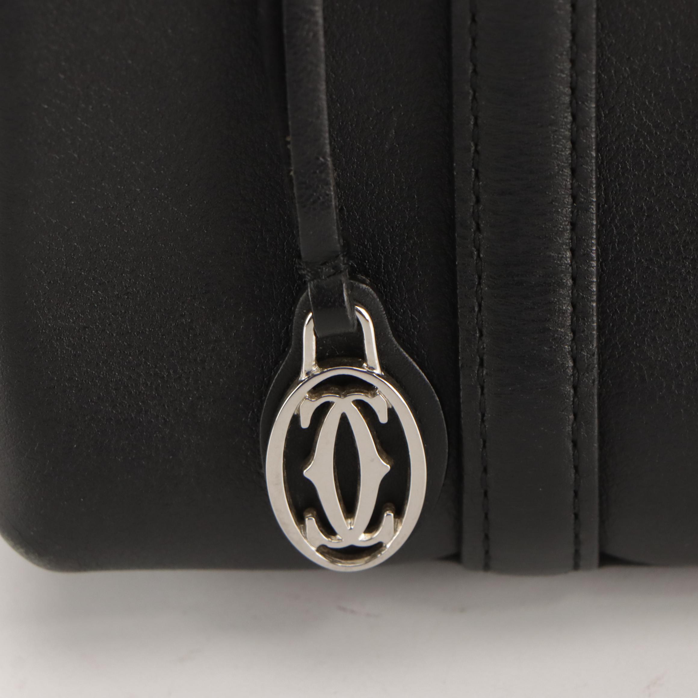 Cartier Two-Way Handlebar Bag in Black Calfskin Leather