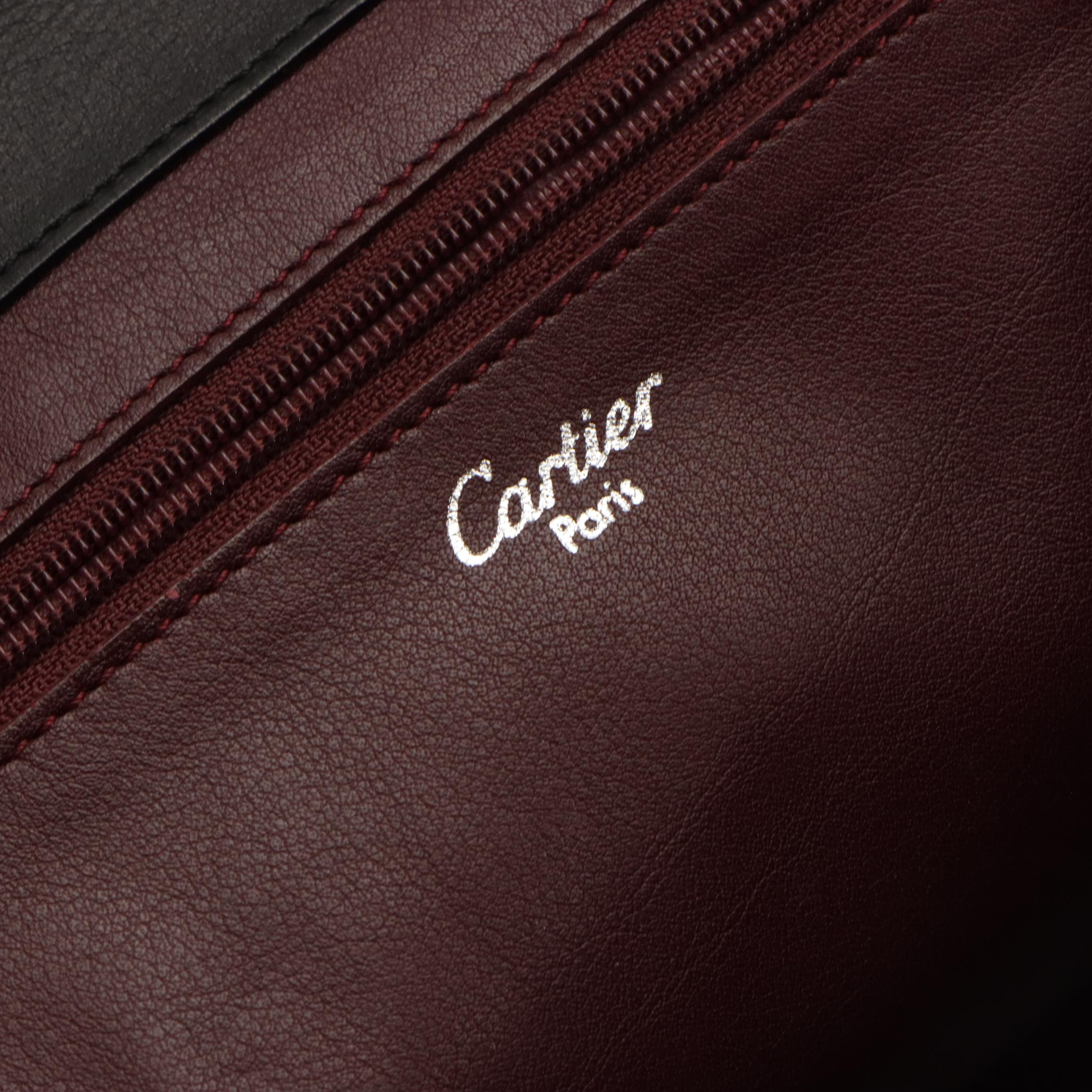 Cartier Two-Way Handlebar Bag in Black Calfskin Leather