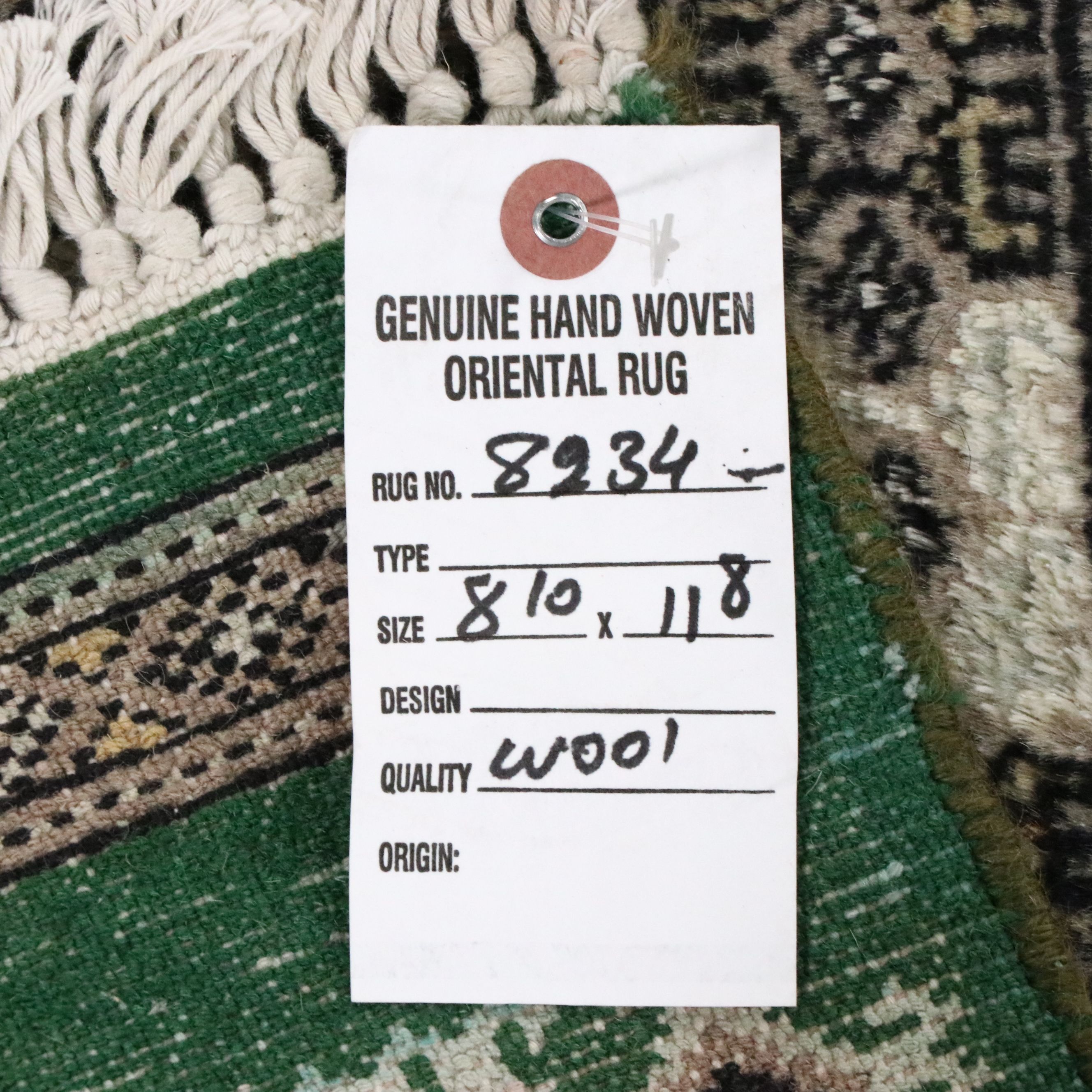 8'11 x 12'1 Hand-Knotted Pakistani Bokhara Room Sized Rug