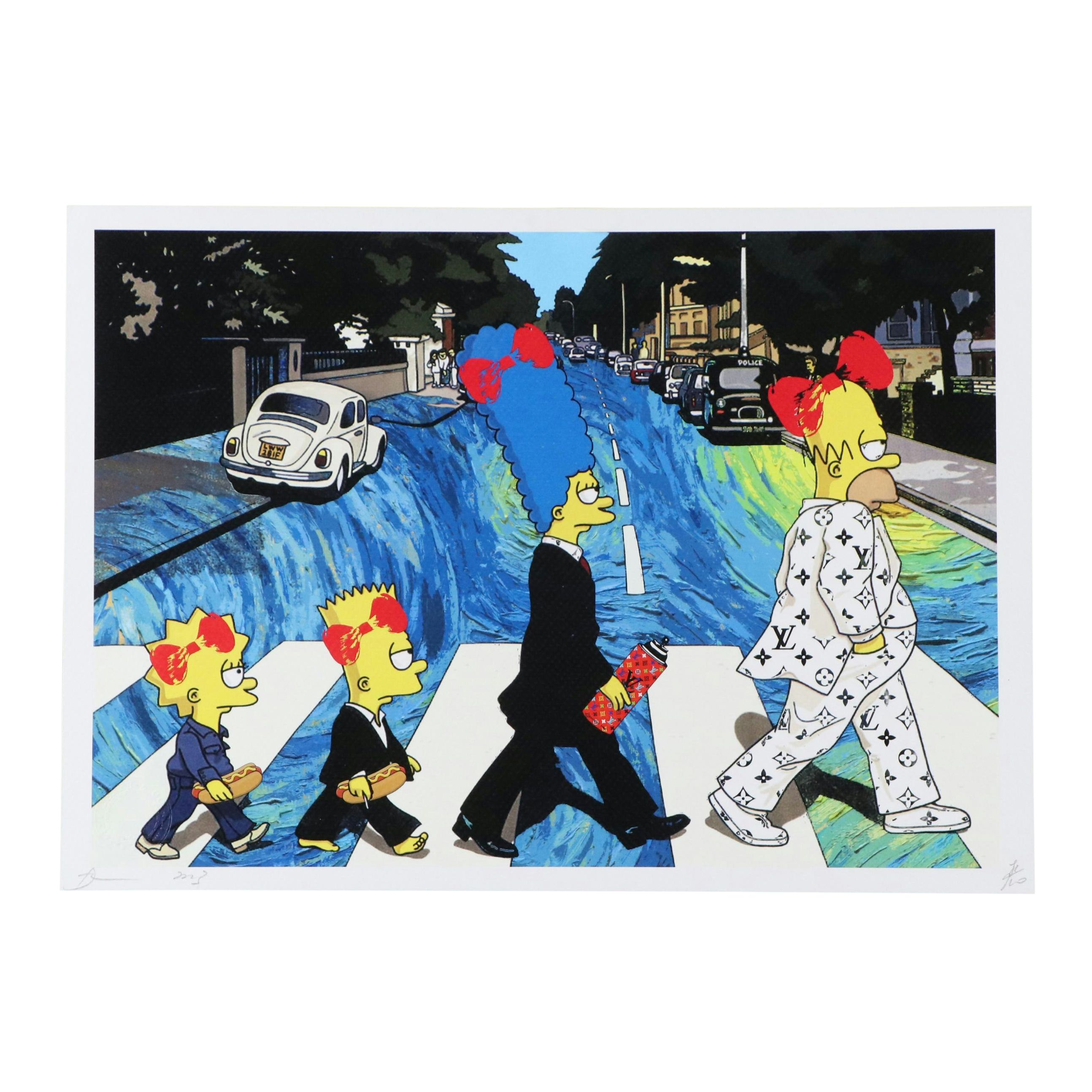 Death NYC Pop Art Digital Print with The Beatles x The Simpsons, 2023