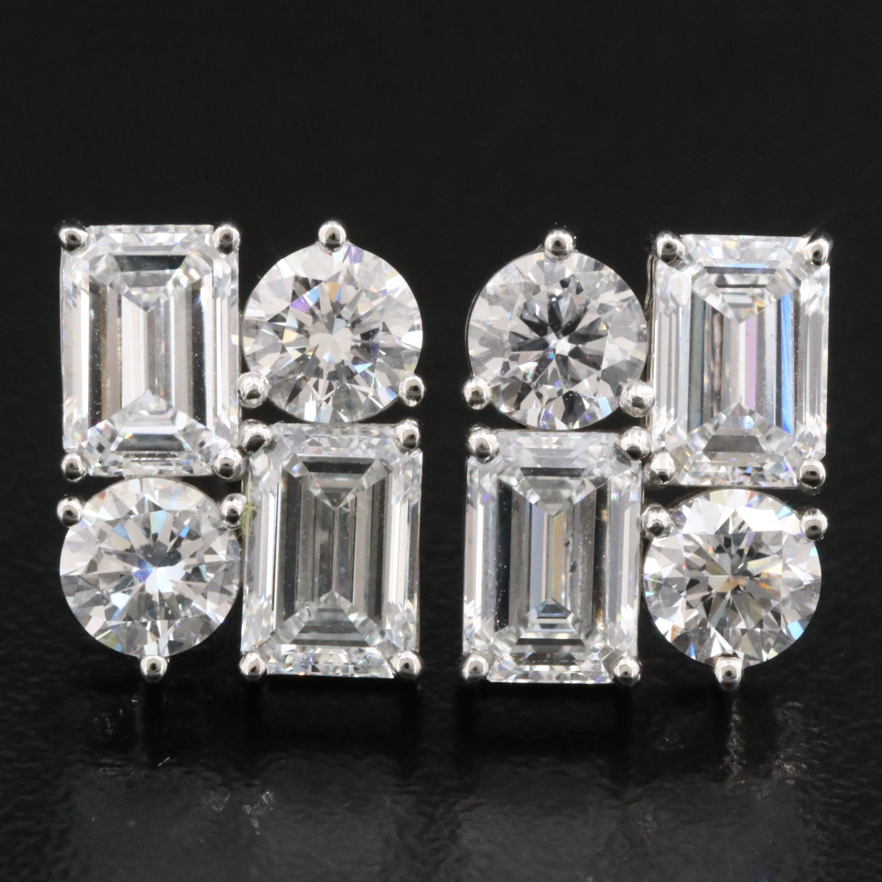 Platinum 6.46 CTW Lab Grown Diamond Earrings
