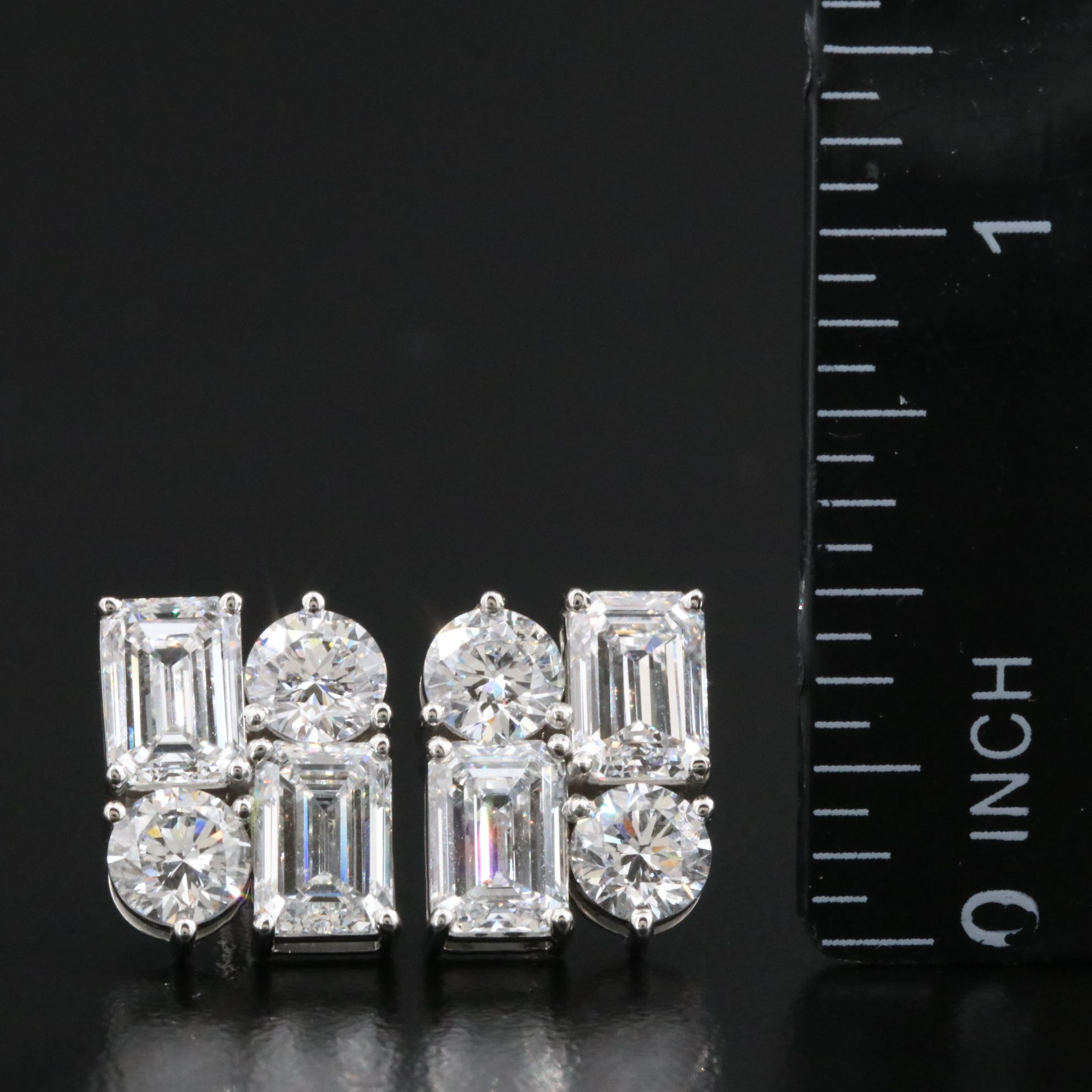 Platinum 6.46 CTW Lab Grown Diamond Earrings