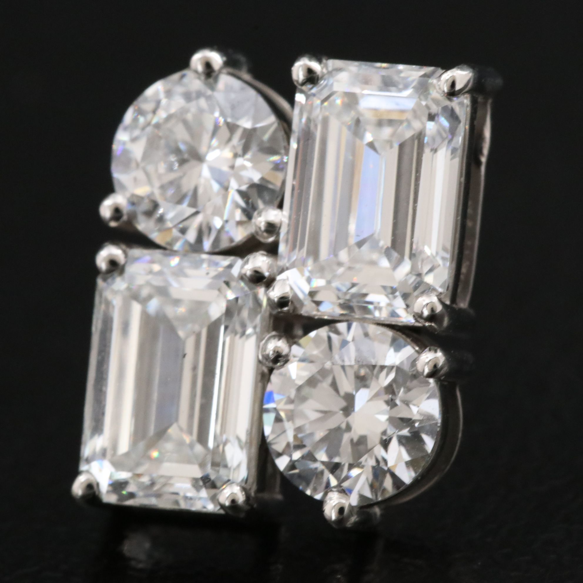 Platinum 6.46 CTW Lab Grown Diamond Earrings