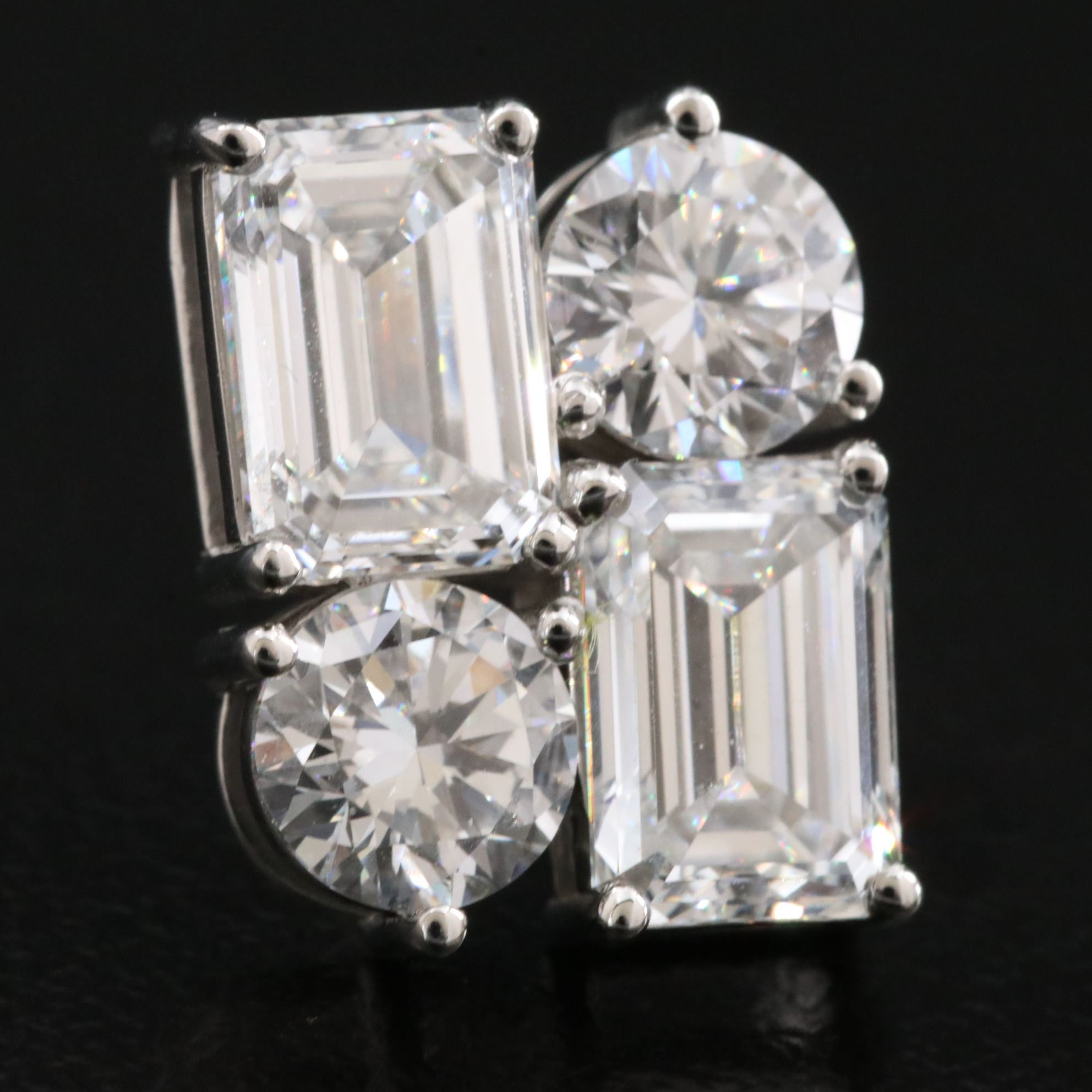 Platinum 6.46 CTW Lab Grown Diamond Earrings