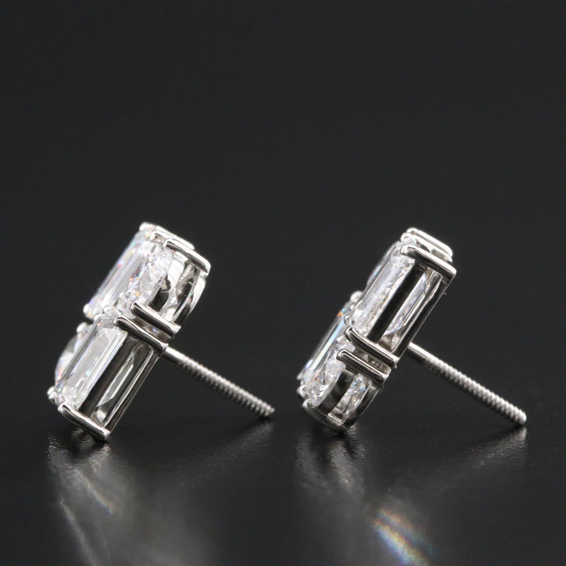 Platinum 6.46 CTW Lab Grown Diamond Earrings