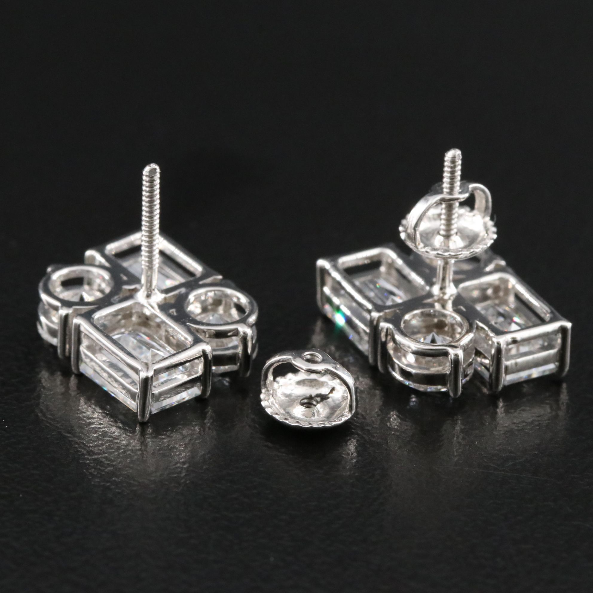 Platinum 6.46 CTW Lab Grown Diamond Earrings