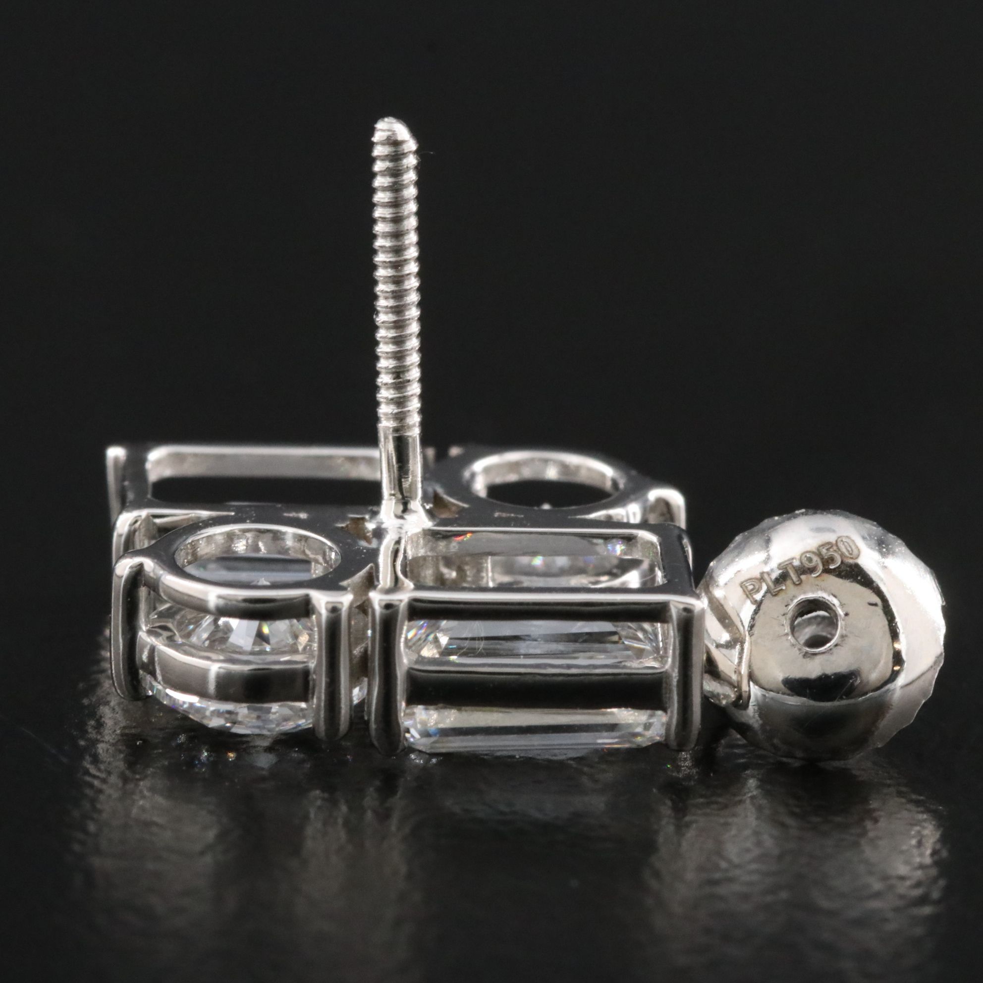 Platinum 6.46 CTW Lab Grown Diamond Earrings