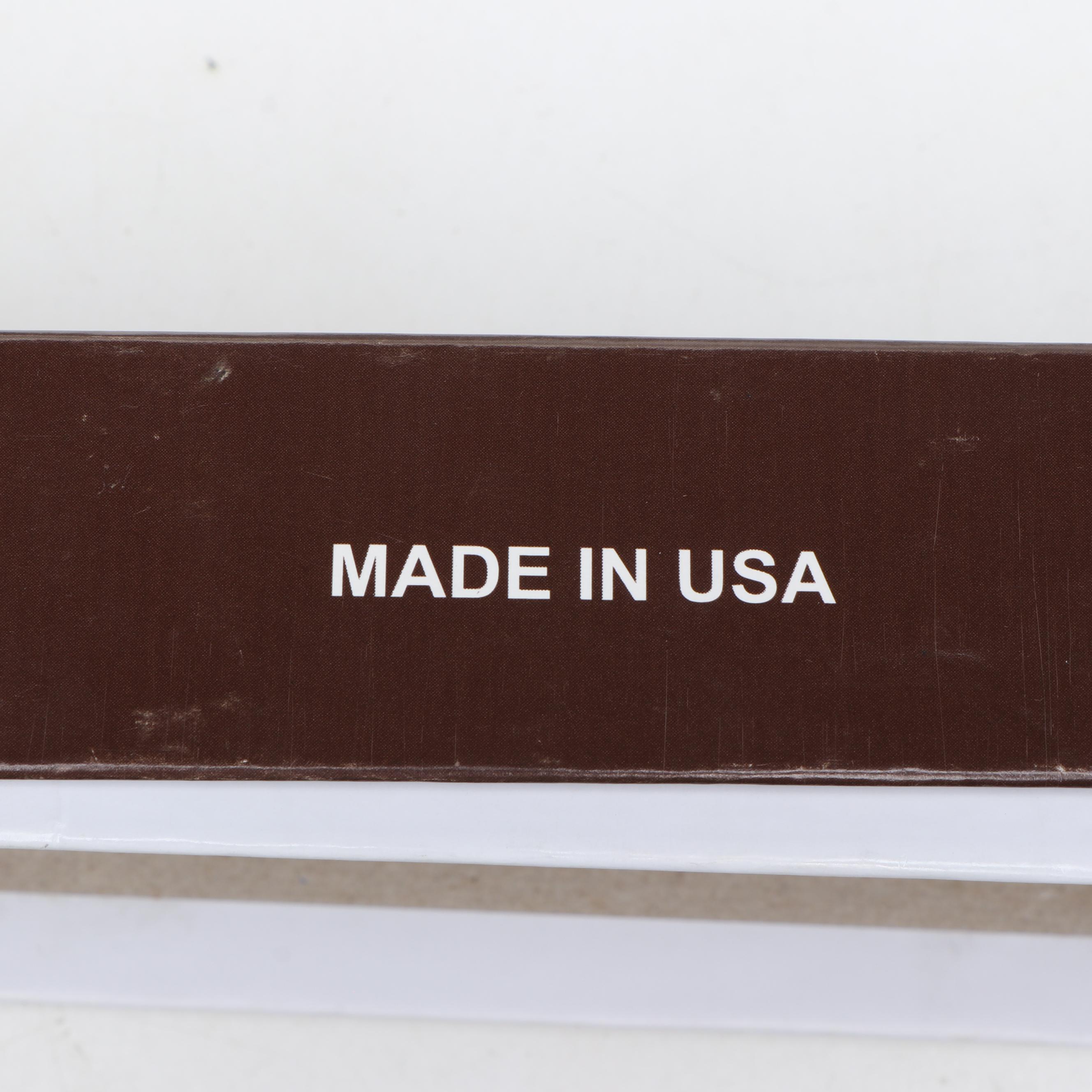 Bear & Son Damascus Steel and Bone Handled Bowie Knife in Leather Scabbard