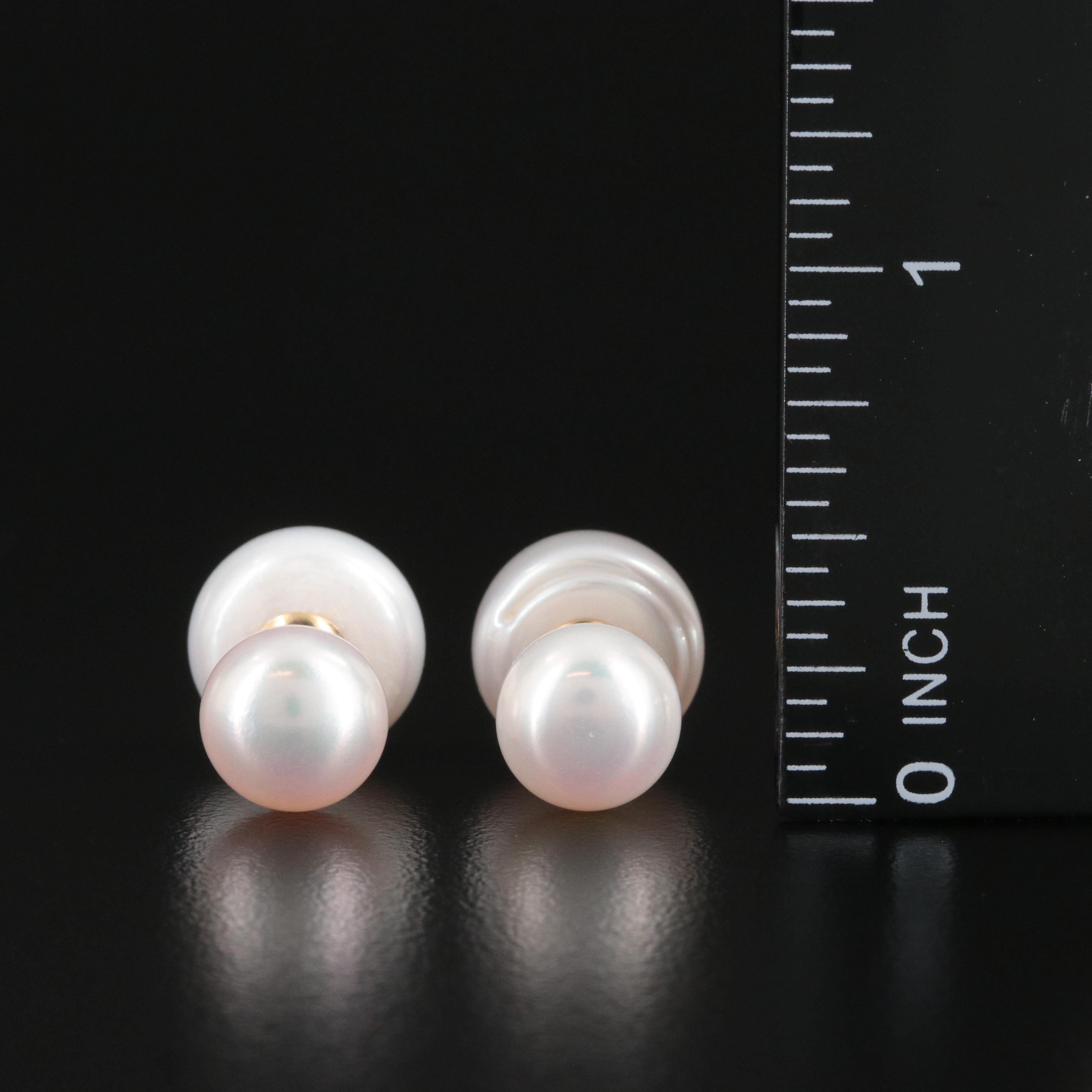 14K Pearl Front-Back Earrings
