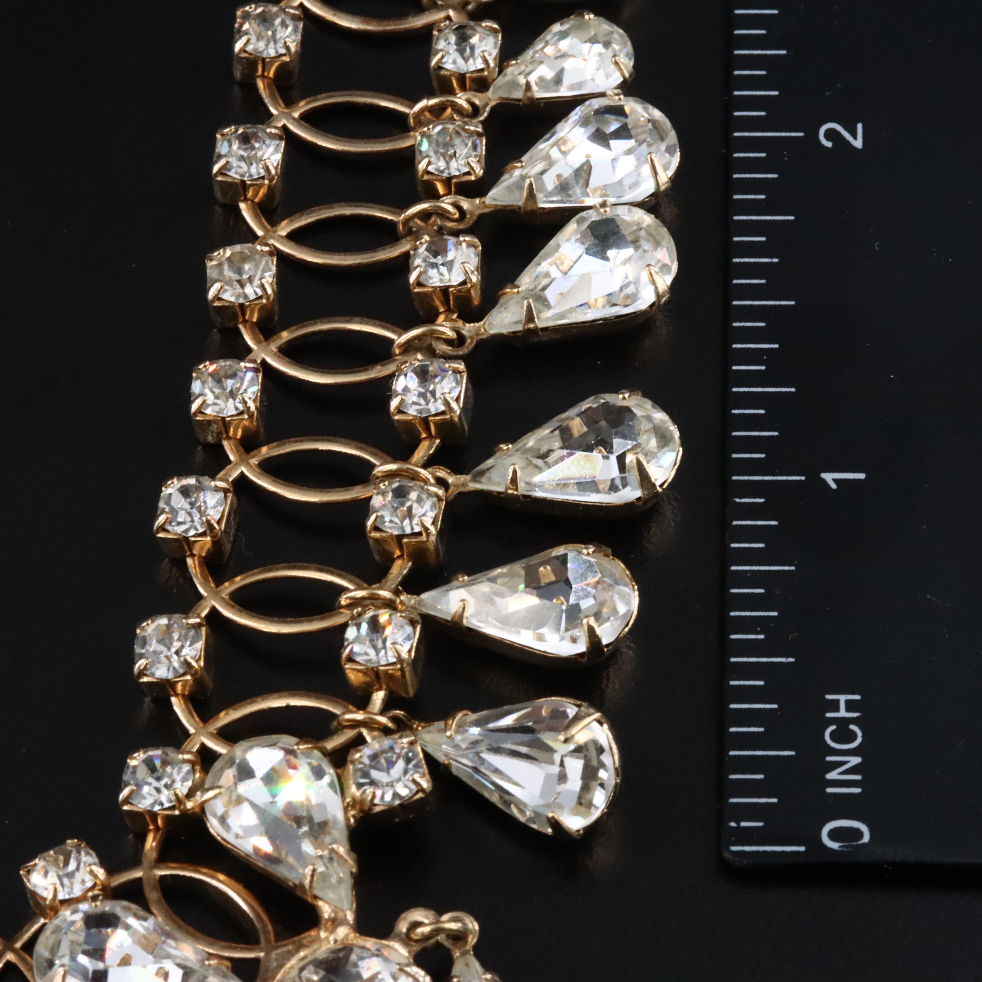 Kramer New York Rhinestone Fringe Necklace and Earring Set