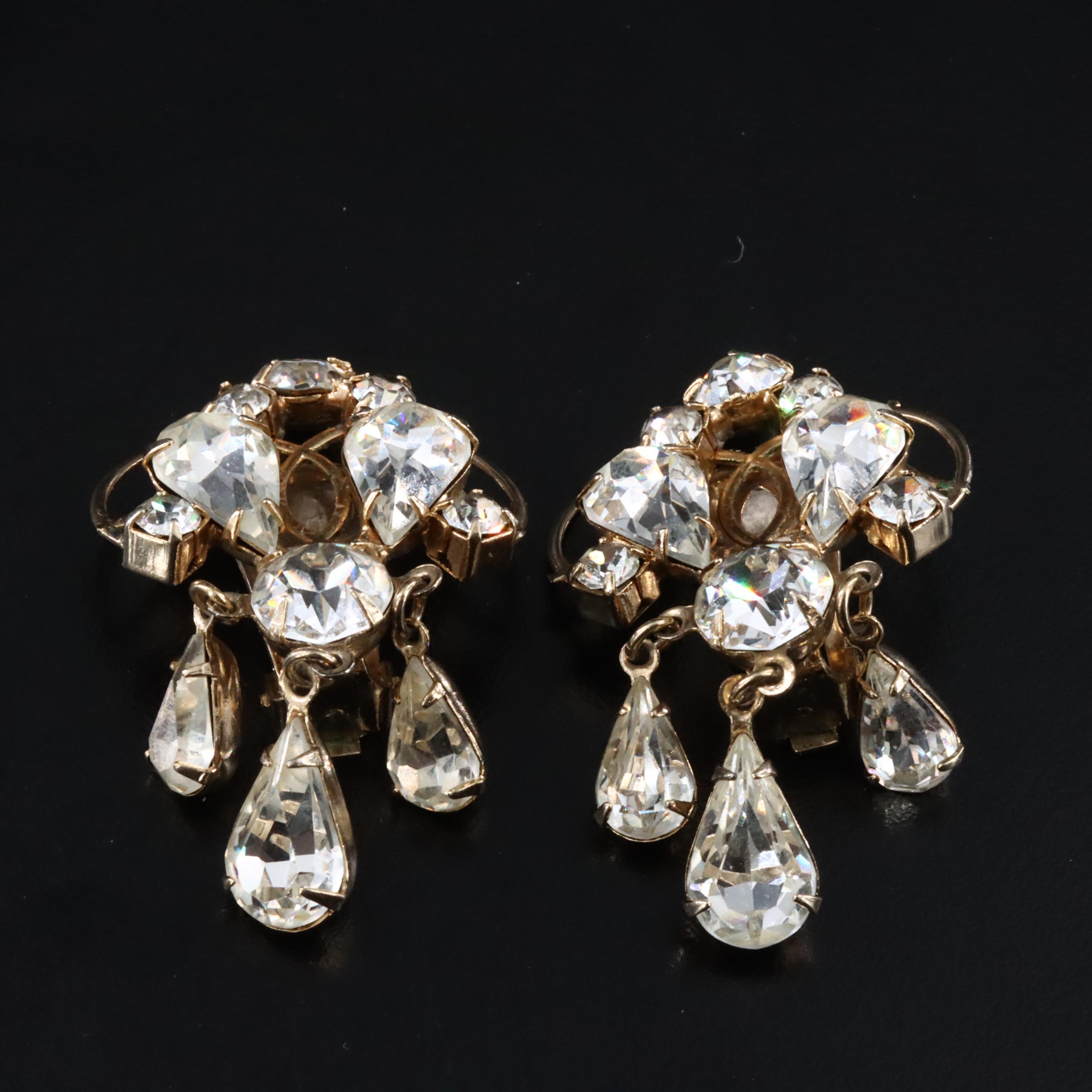 Kramer New York Rhinestone Fringe Necklace and Earring Set