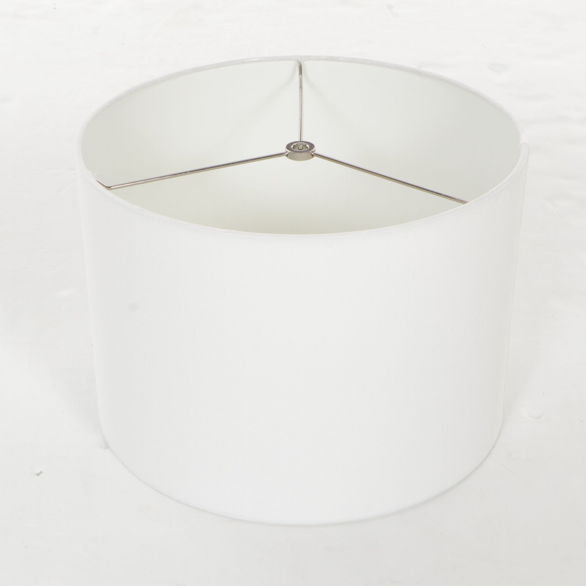 Fluted Azure Ceramic Table Lamp with Cotton Drum Shade