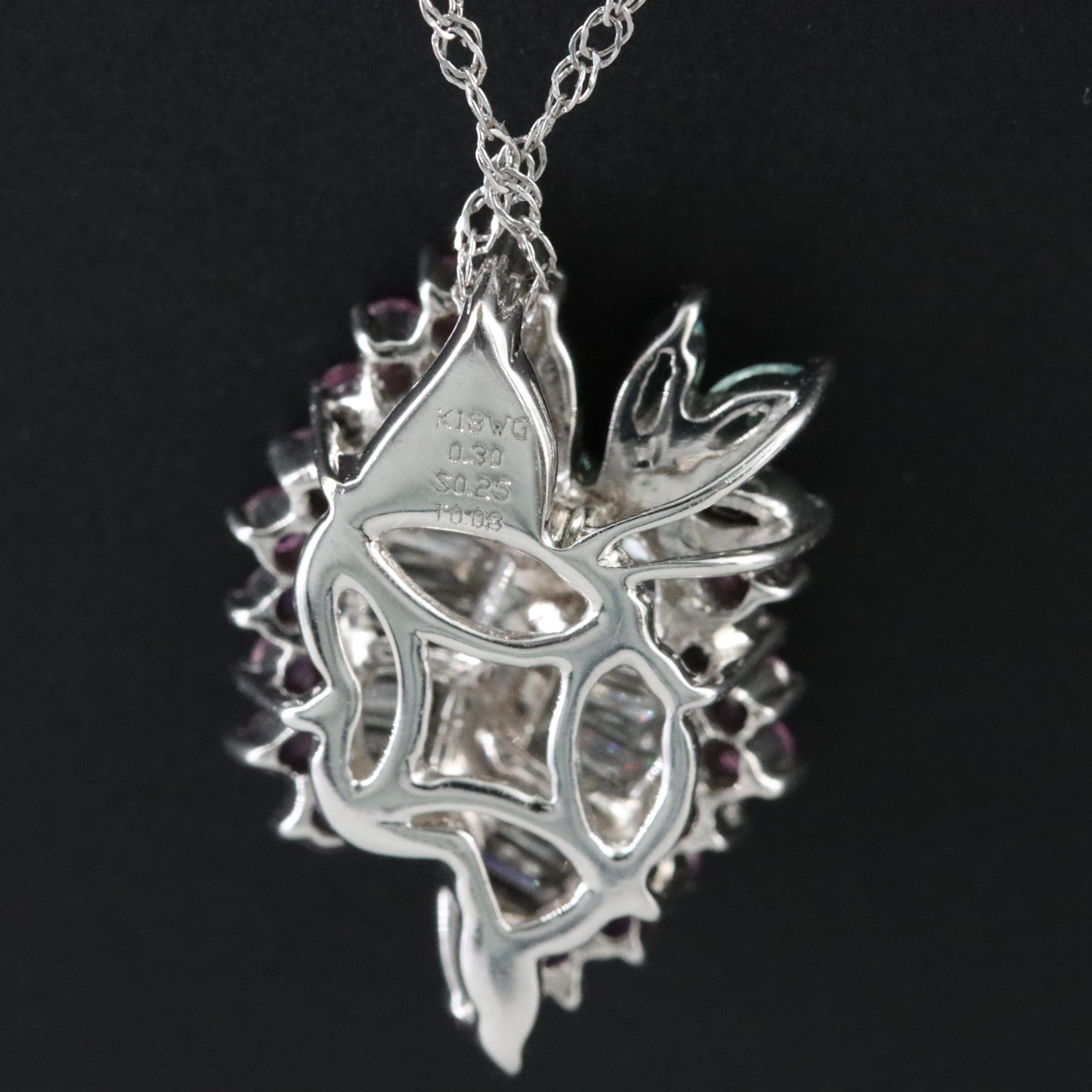 18K Diamond, Sapphire and Aquamarine Pendant Necklace