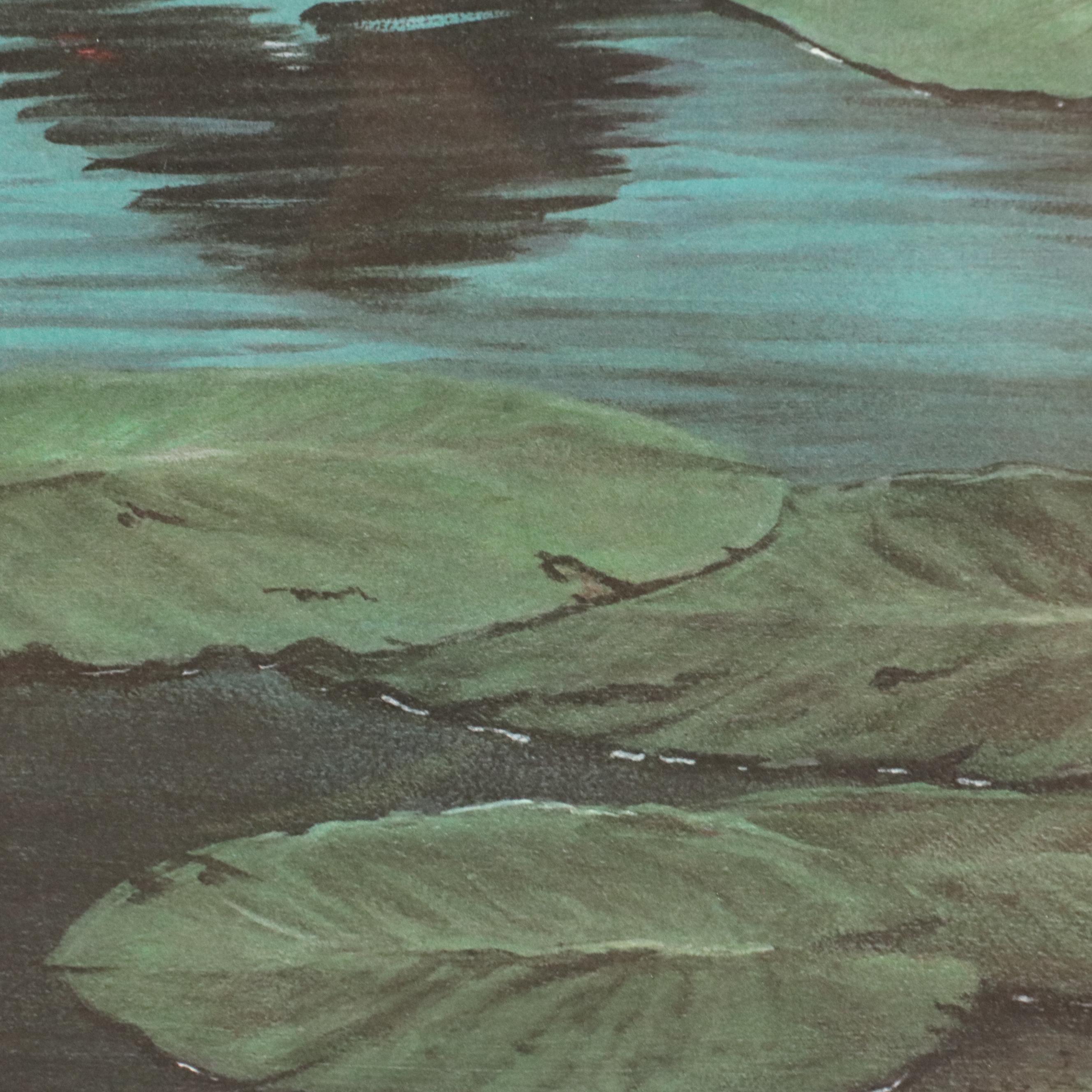 Linda Steffen Williams Offset Lithograph "Loon Lake," Late 20th Century