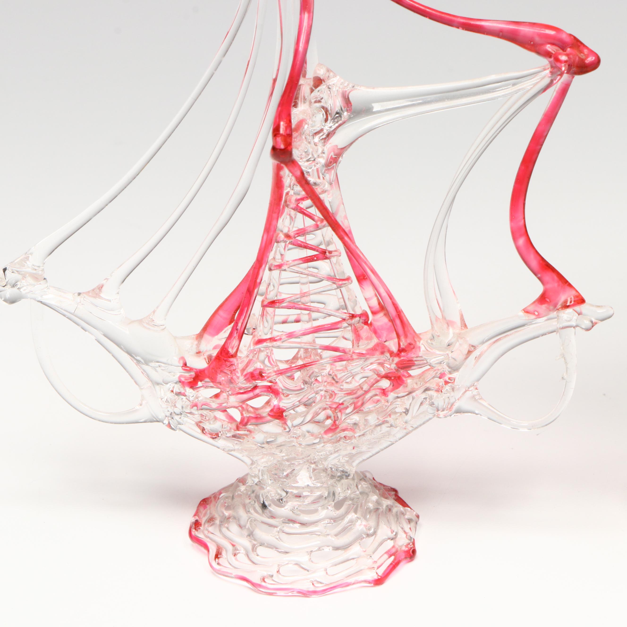 Spun Glass Figurines with Reed and Barton Birthday Candle Holders and Candles