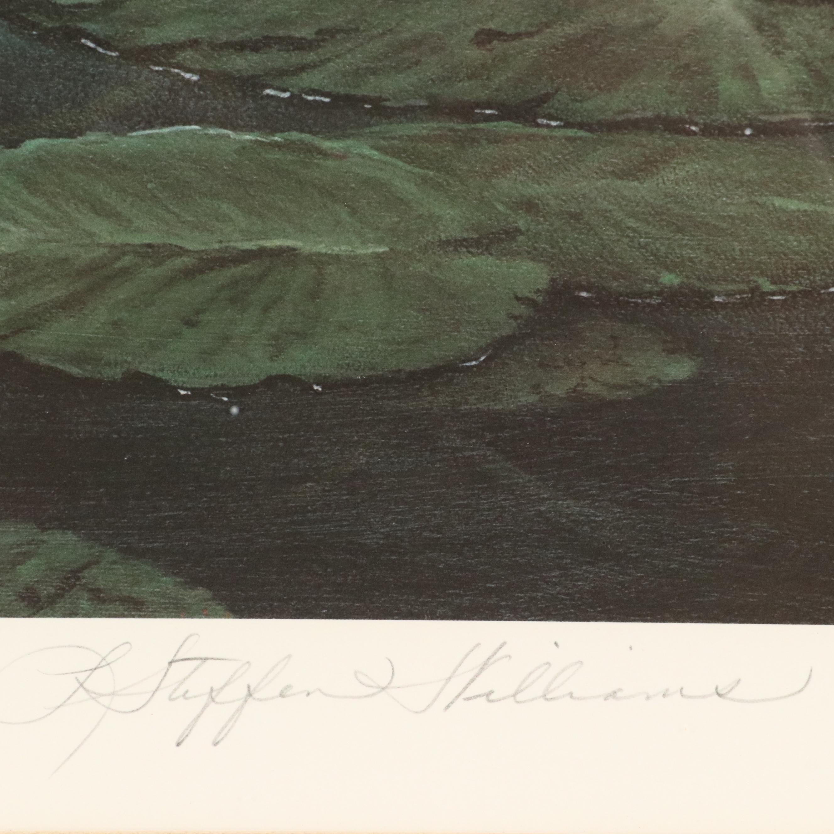 Linda Steffen Williams Offset Lithograph "Loon Lake," Late 20th Century