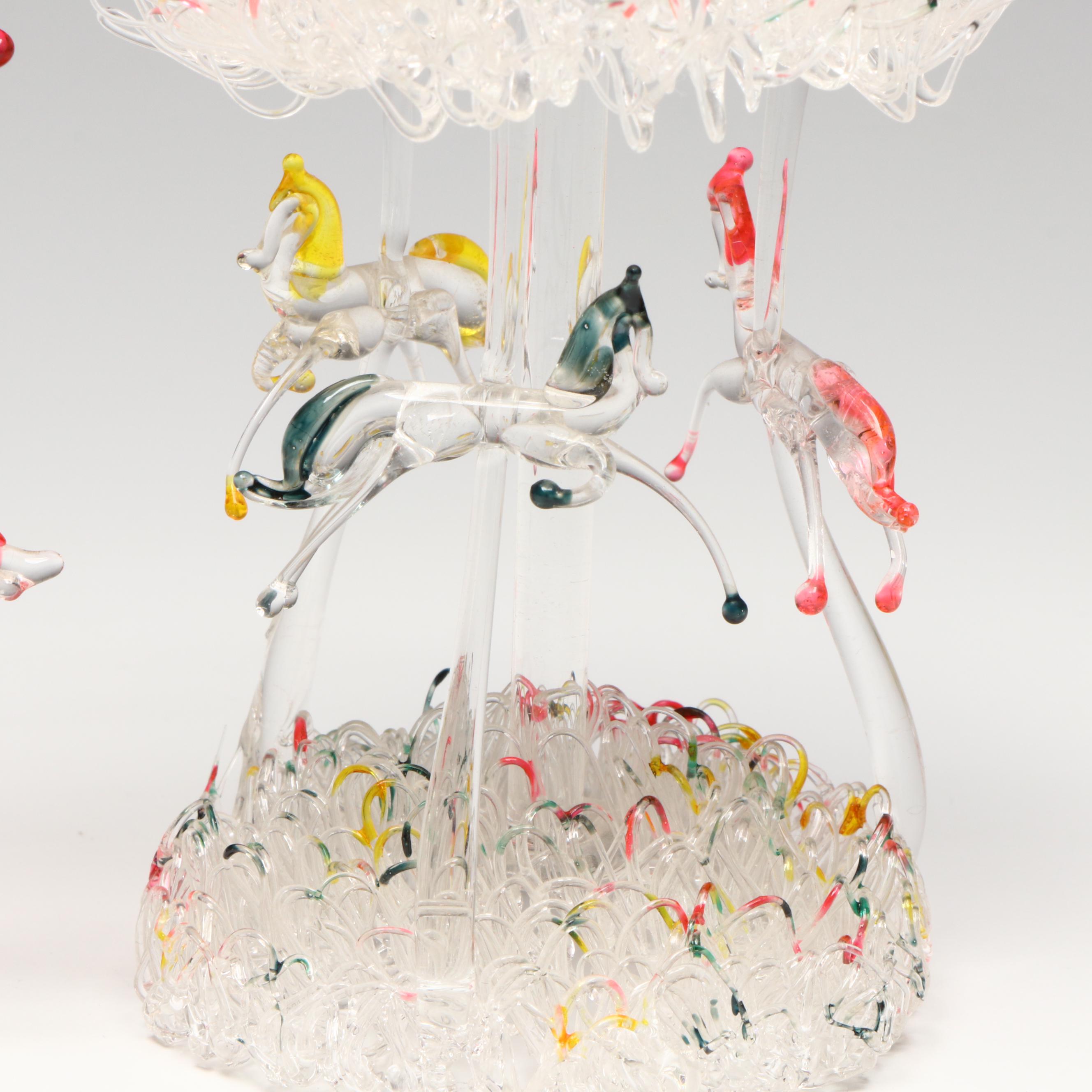 Spun Glass Figurines with Reed and Barton Birthday Candle Holders and Candles