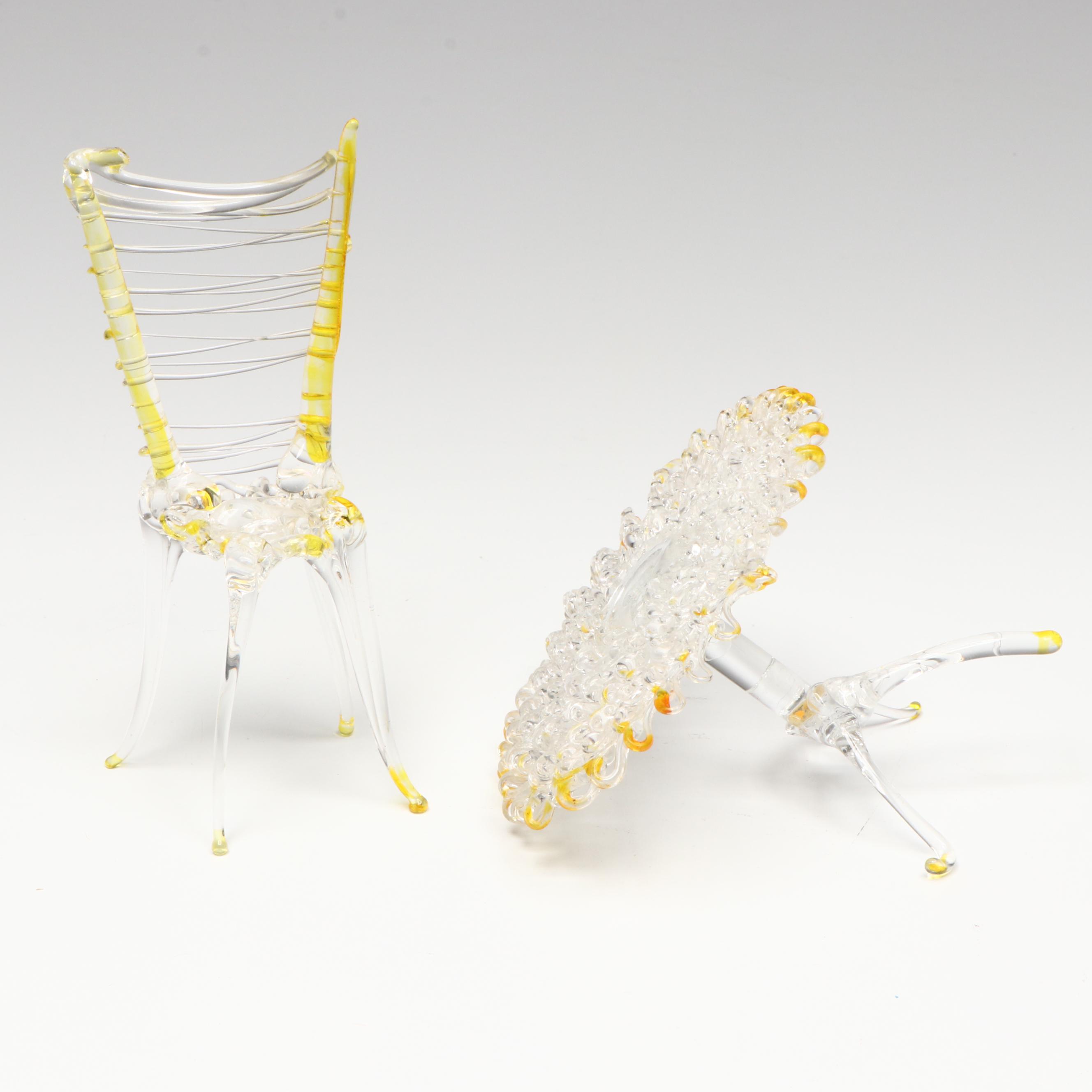 Spun Glass Figurines with Reed and Barton Birthday Candle Holders and Candles
