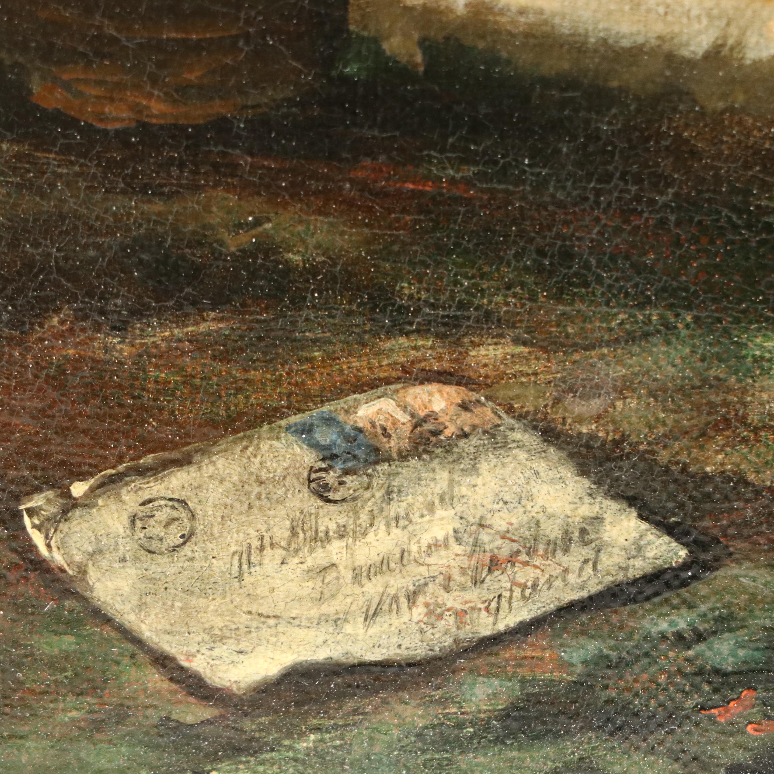 P. Chase Interior Scene Oil Painting "News From Their Son," 1893