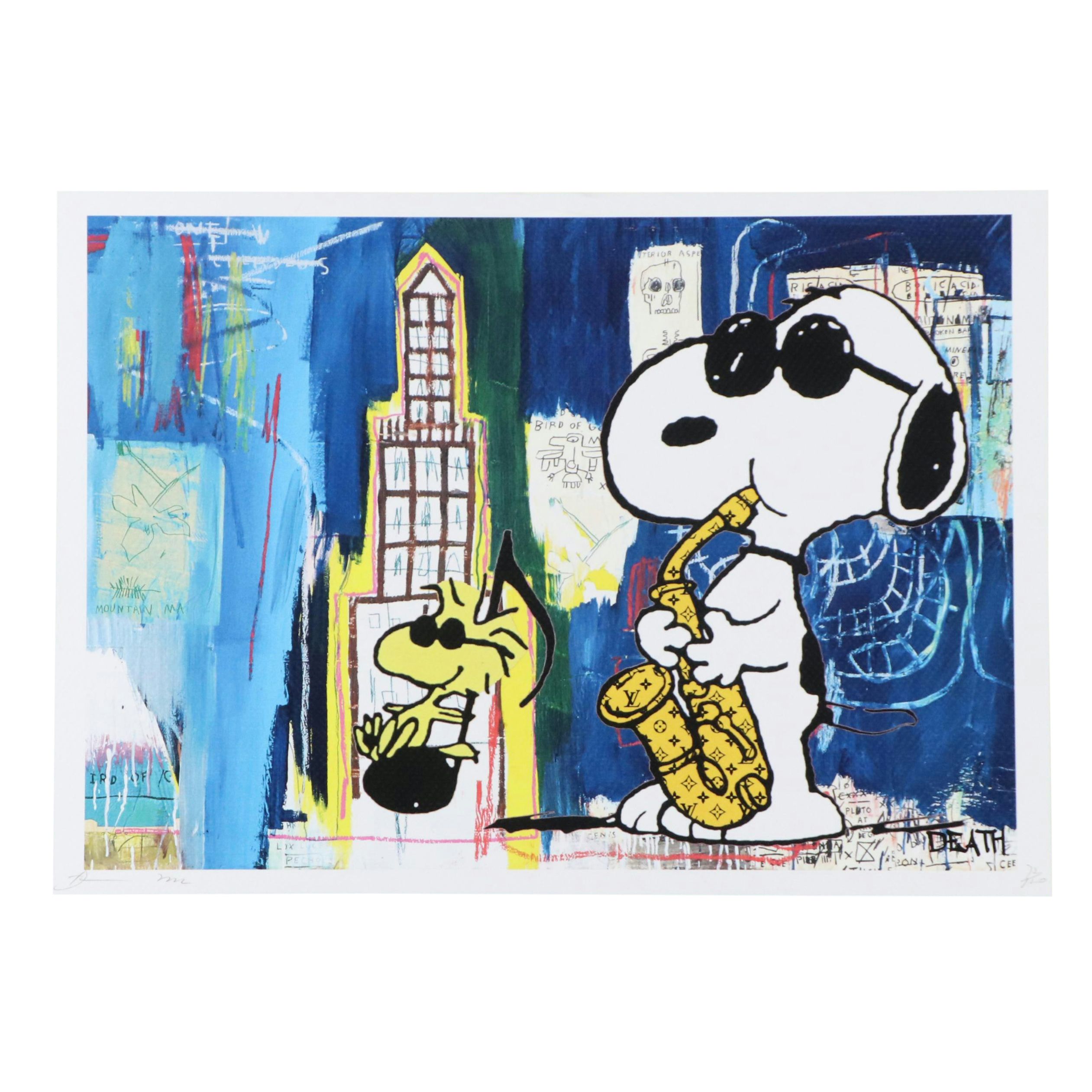 Death NYC Pop Art Digital Print with Snoopy x Basquiat x Louis