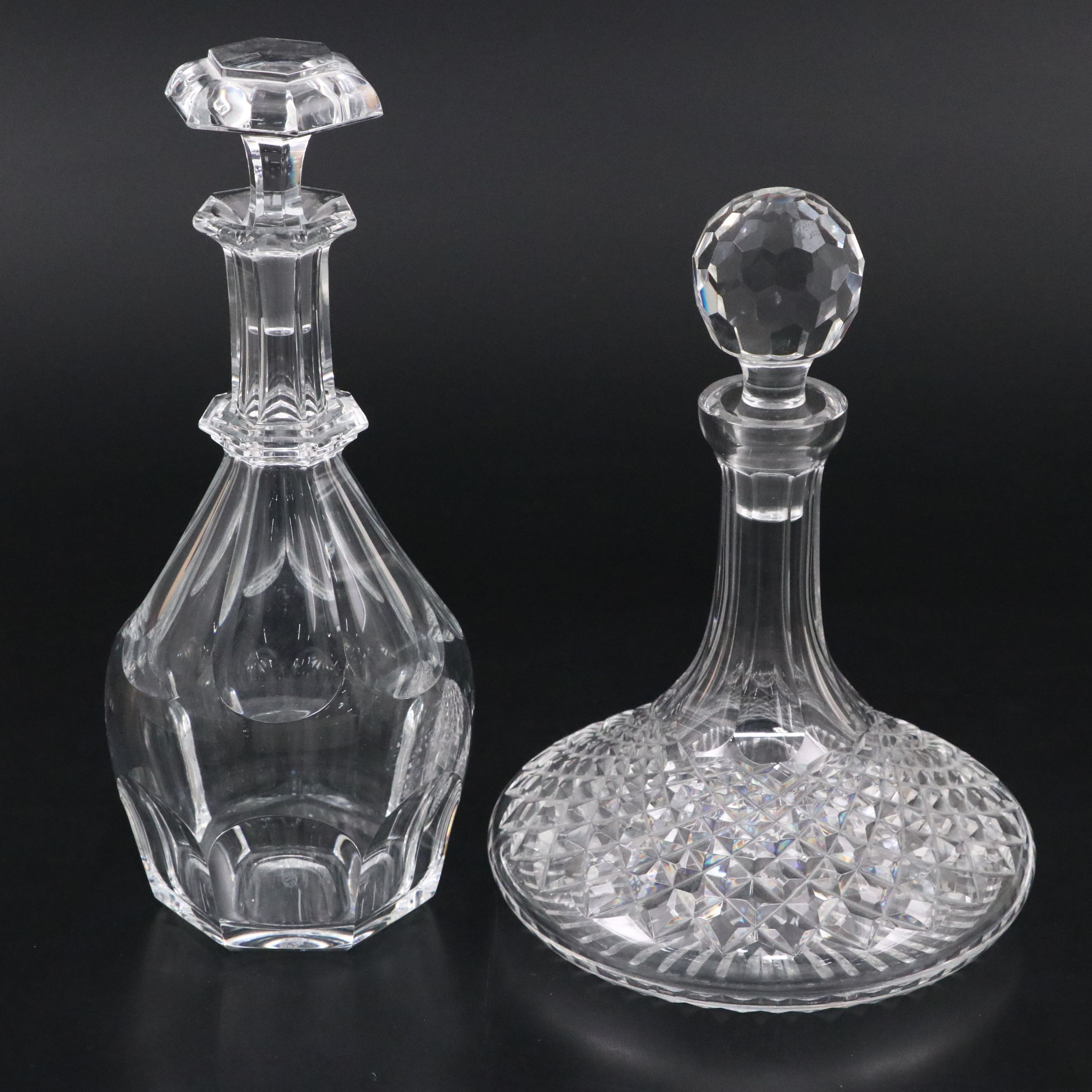 Baccarat, Waterford and Gorham Crystal Decanters and Bud Vase