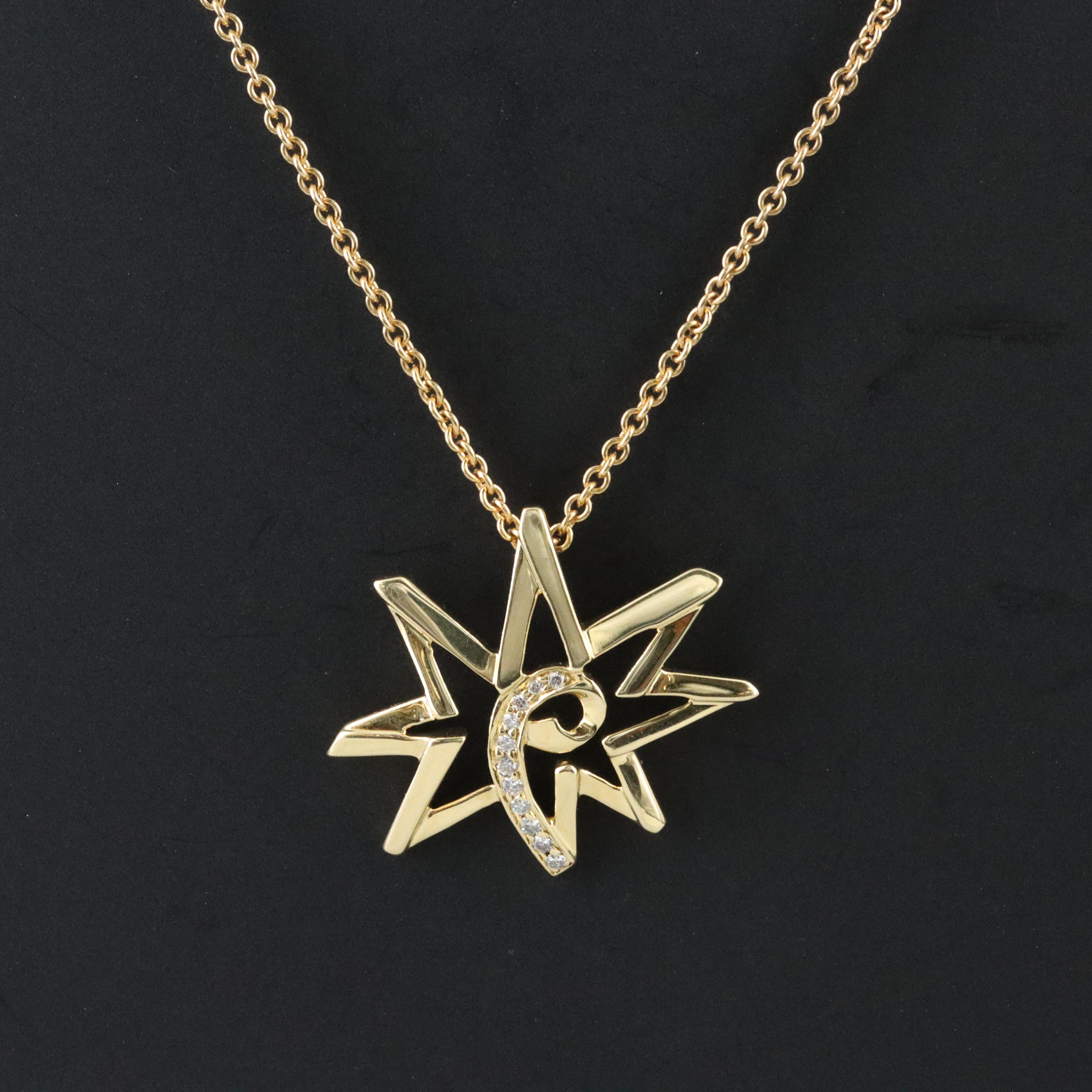 Paloma Picasso for Tiffany & Co. 18K and Diamond Volume Star Necklace