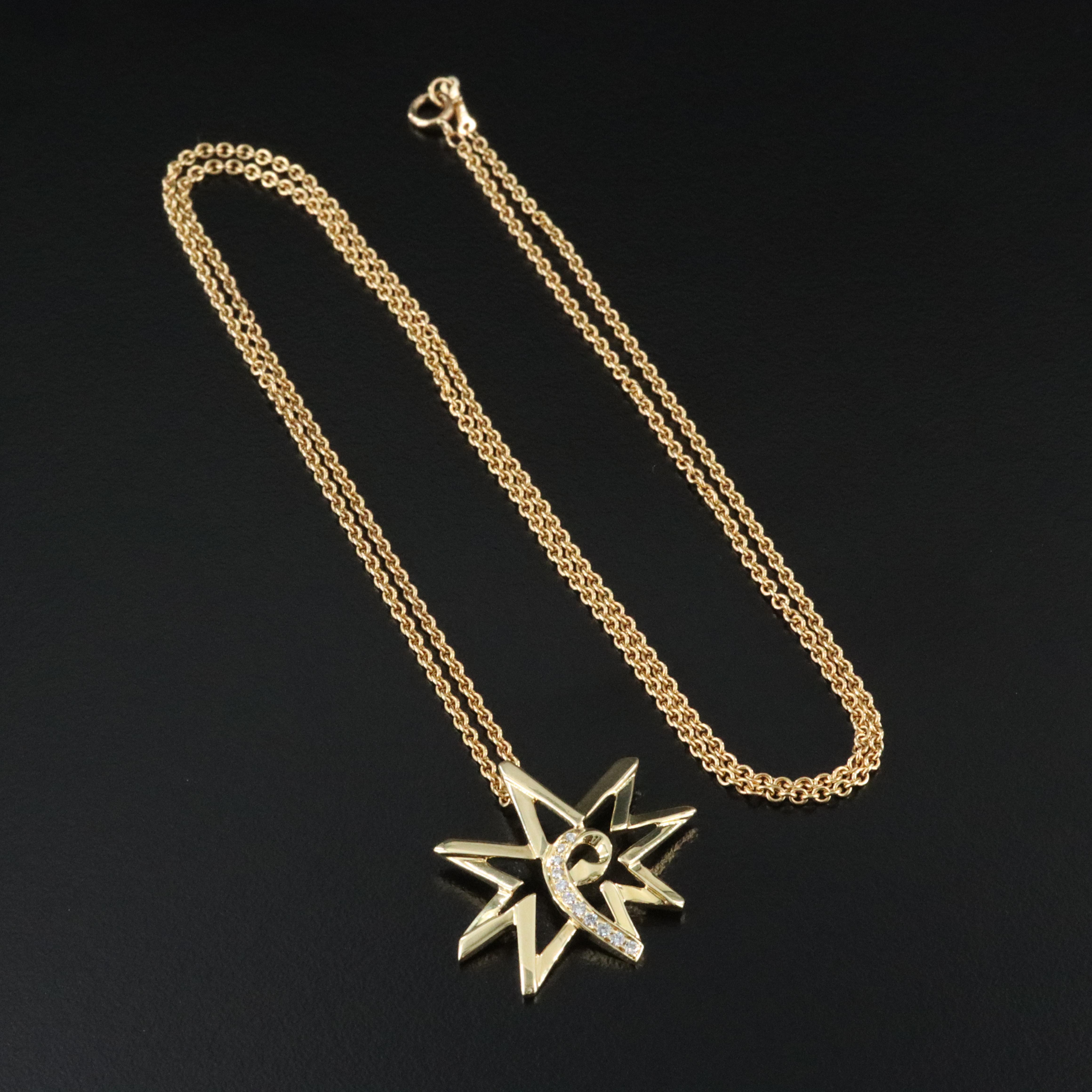Paloma Picasso for Tiffany & Co. 18K and Diamond Volume Star Necklace