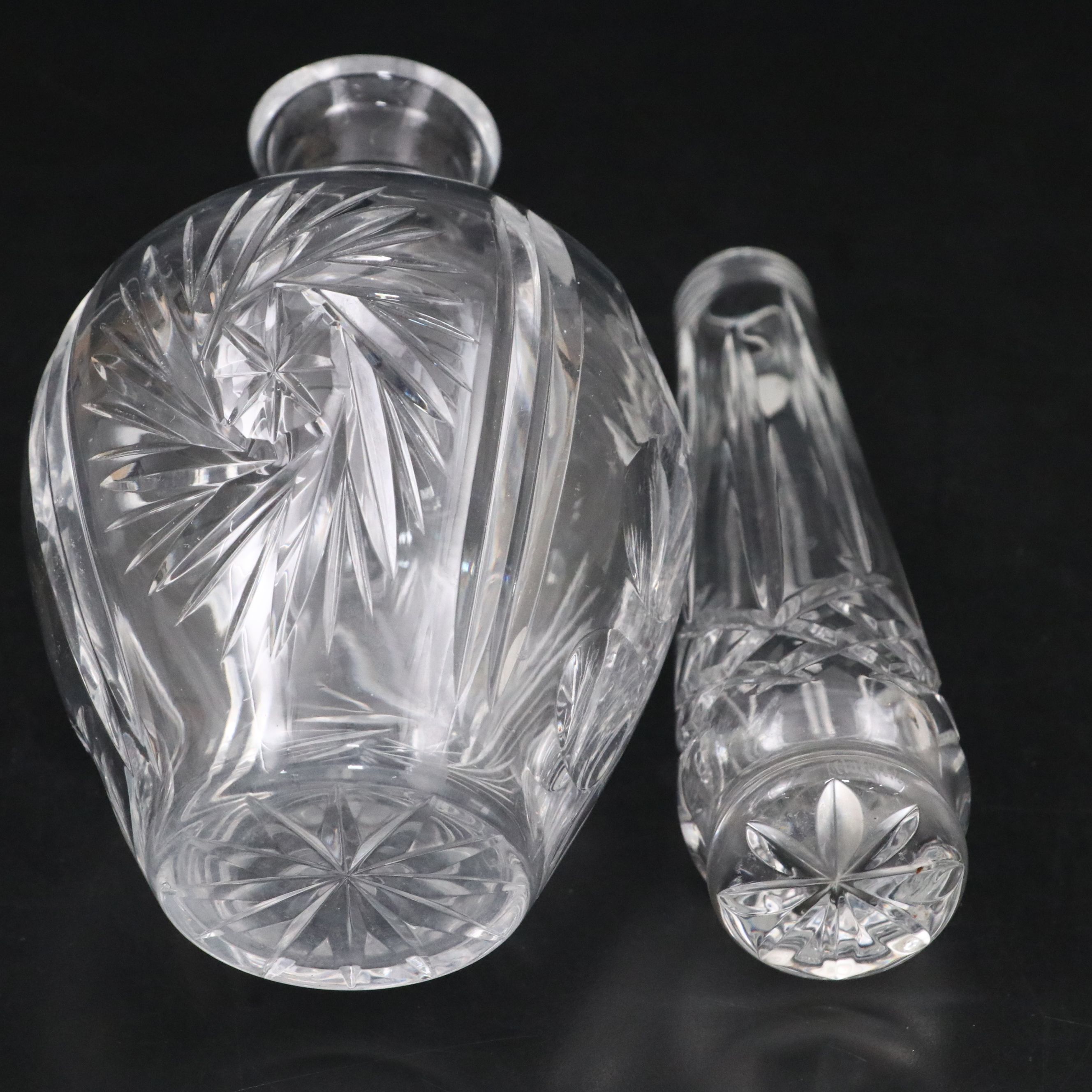 Baccarat, Waterford and Gorham Crystal Decanters and Bud Vase