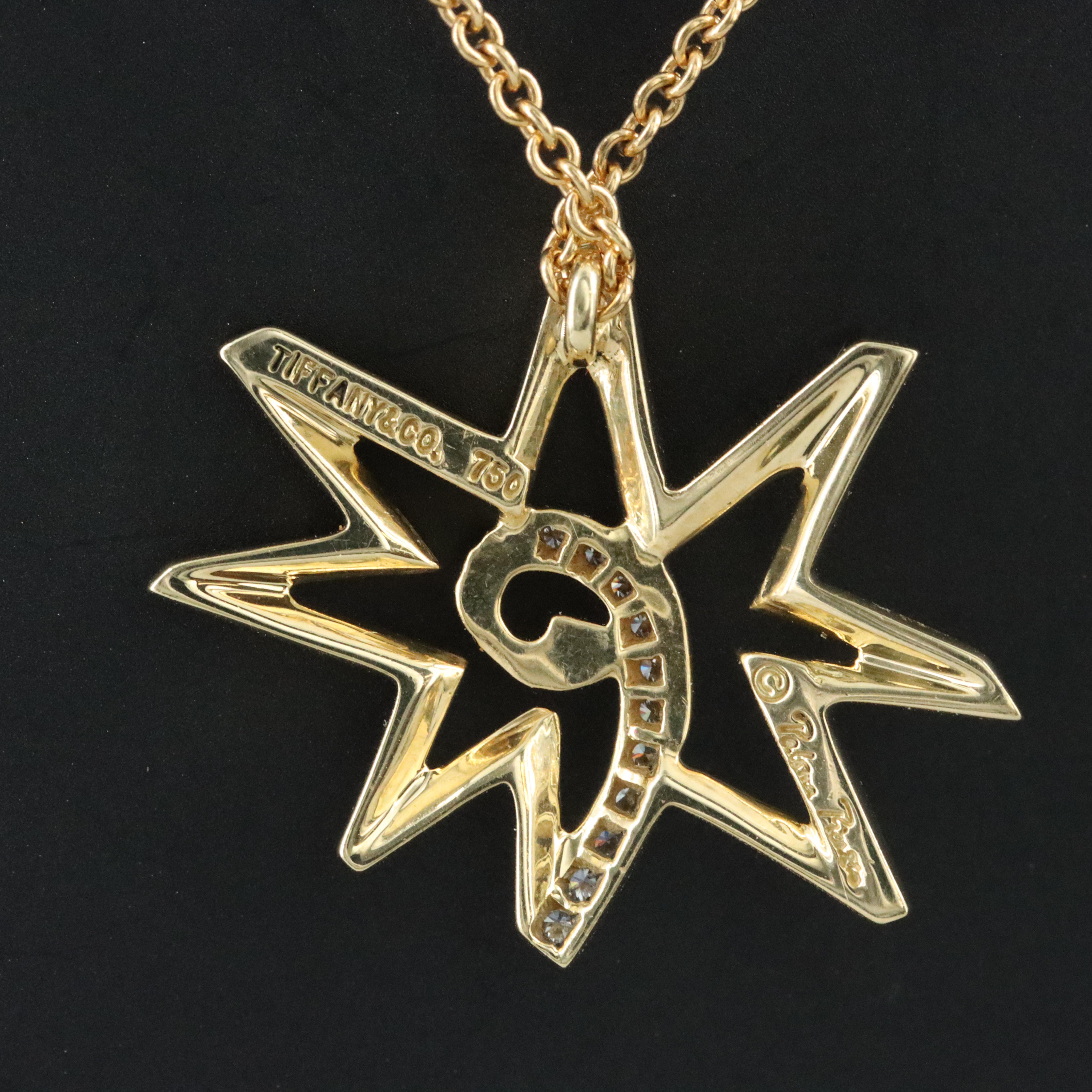 Paloma Picasso for Tiffany & Co. 18K and Diamond Volume Star Necklace