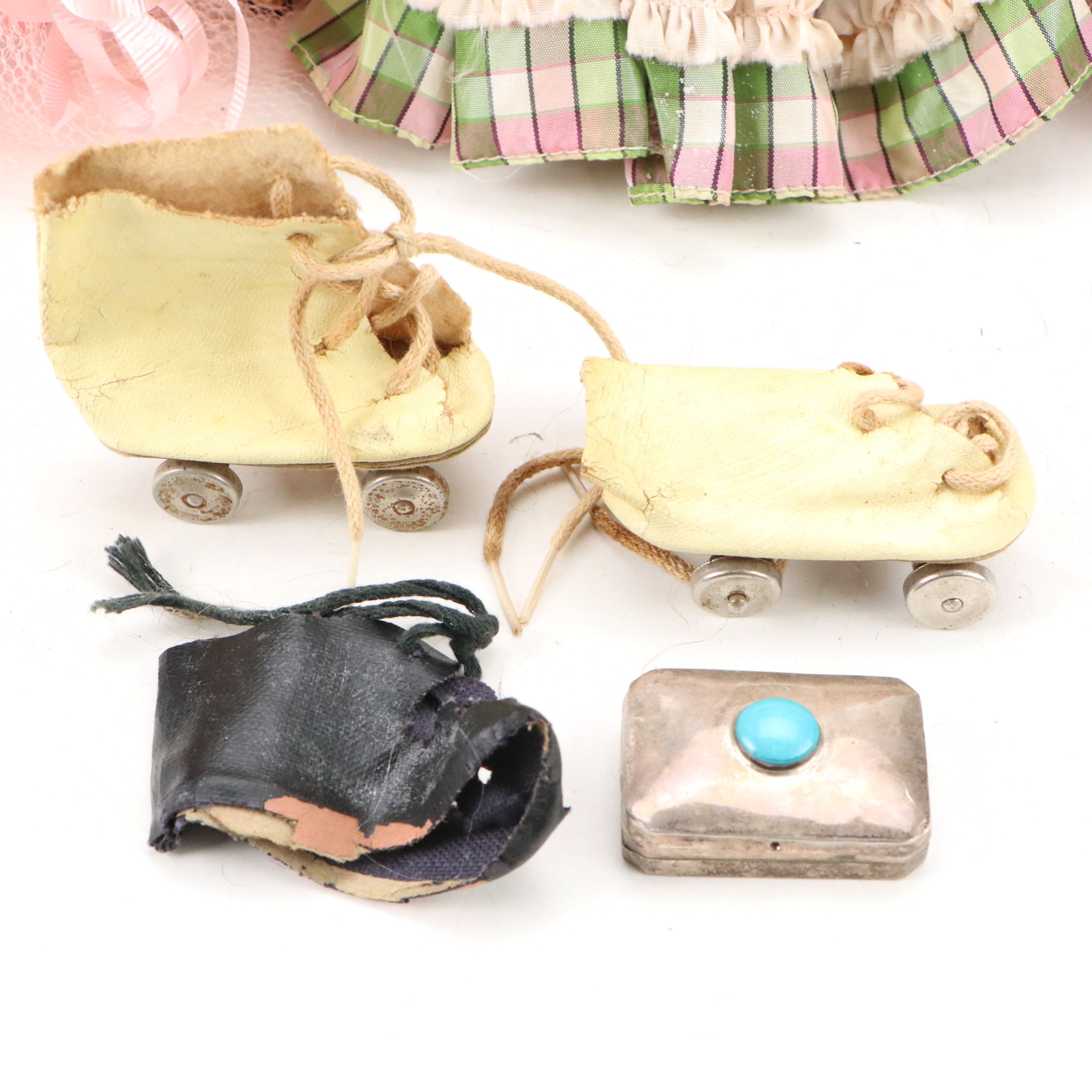 Collection of Mid-Century Vintage Dolls with Children's Ceramic Novelty Tea Set