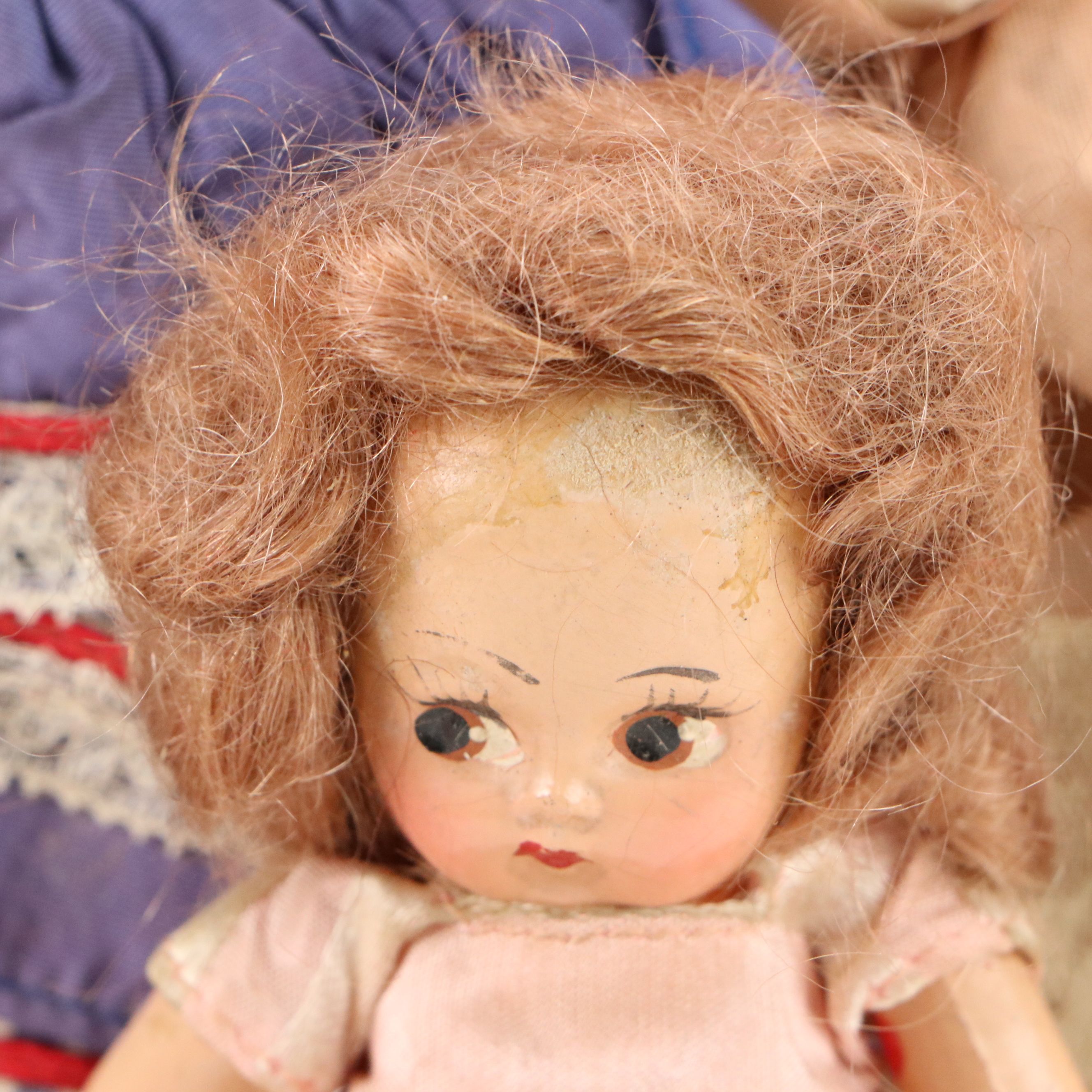 Collection of Mid-Century Vintage Dolls with Children's Ceramic Novelty Tea Set