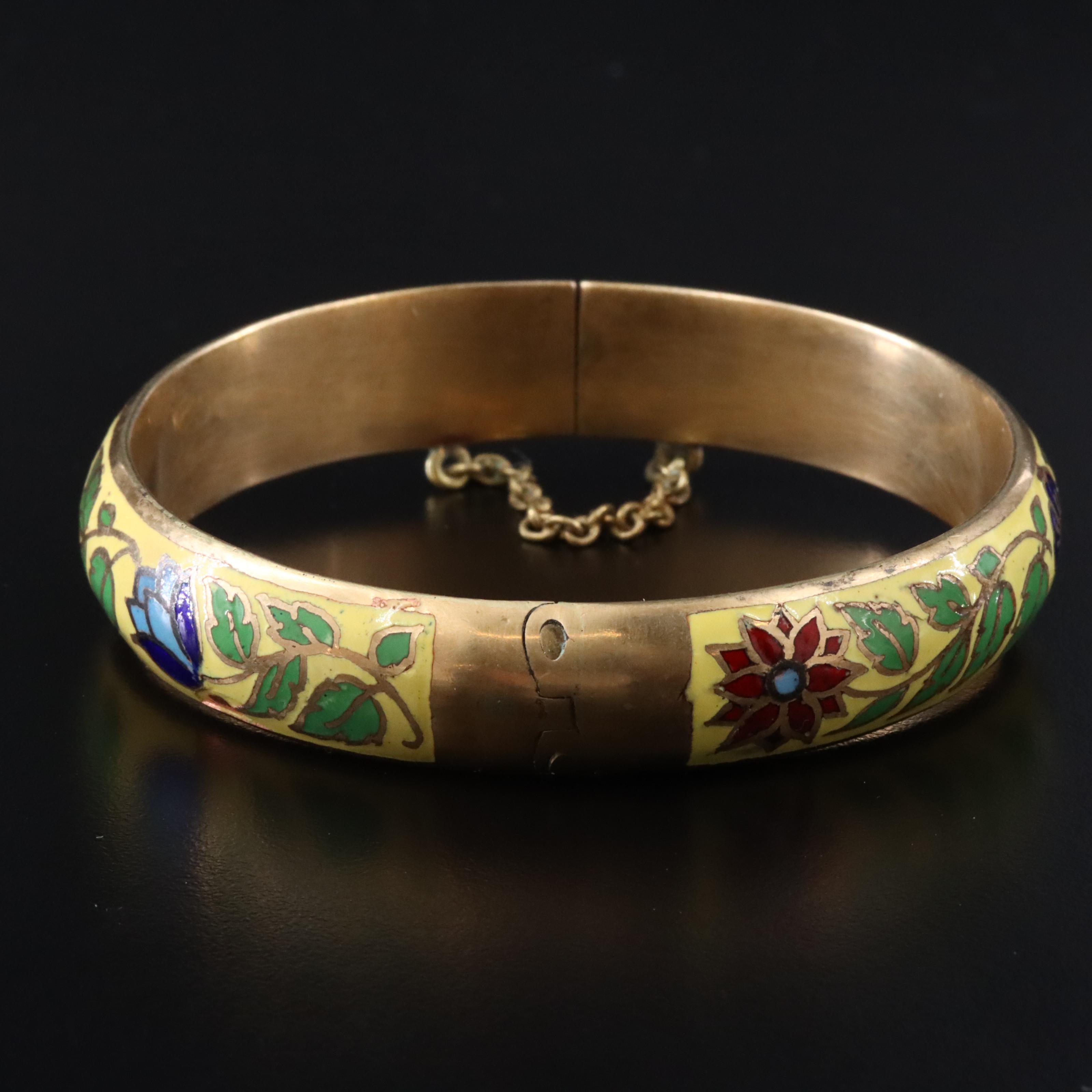 Enamel Floral Bracelet