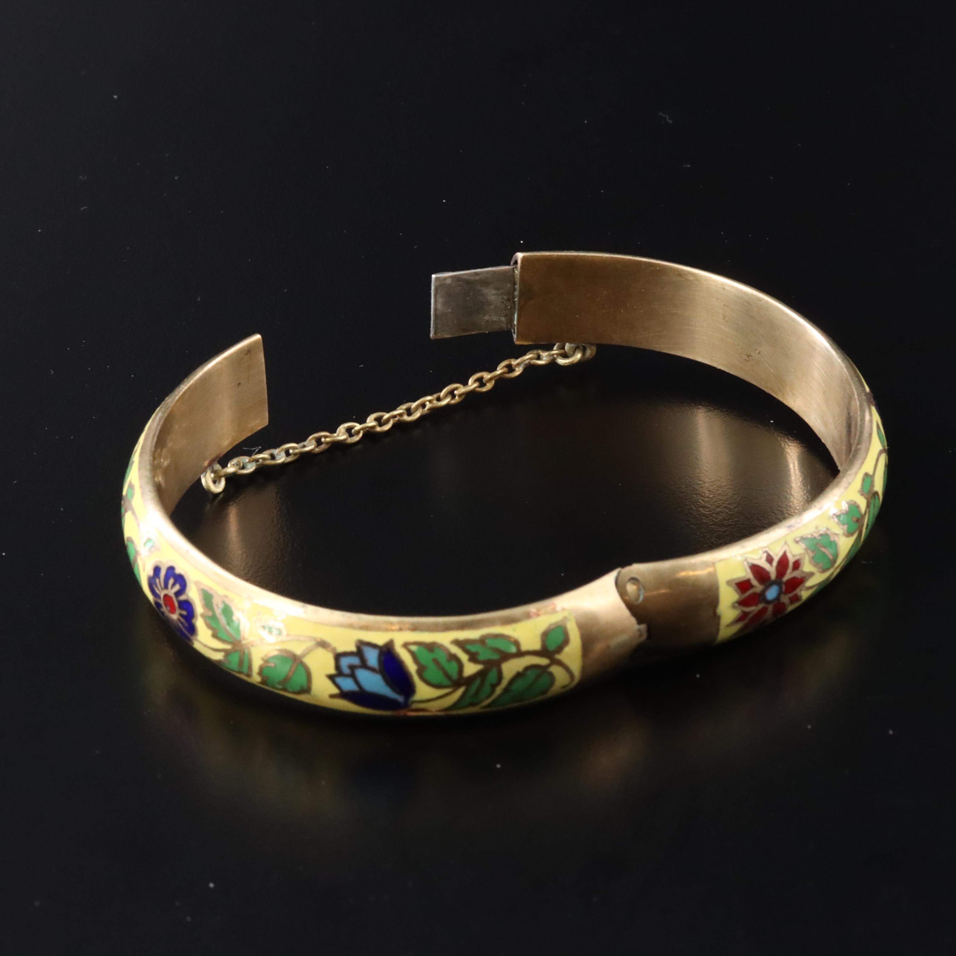 Enamel Floral Bracelet