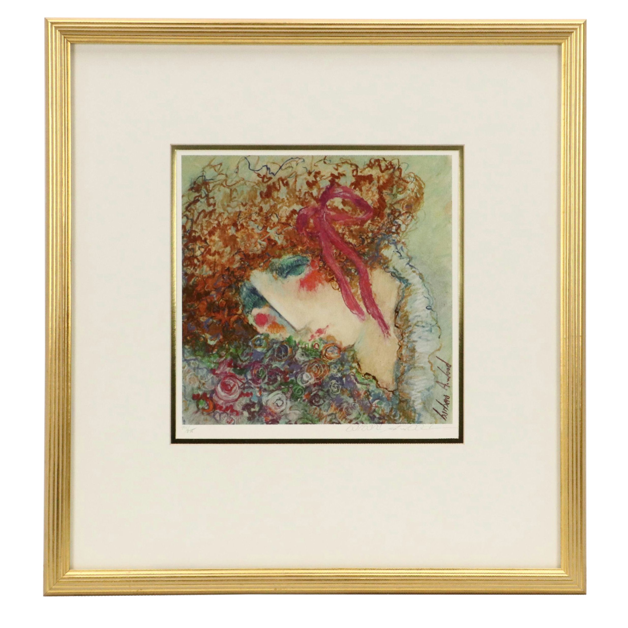 Barbara A. Wood Offset Lithograph "Flowers For My Friends"