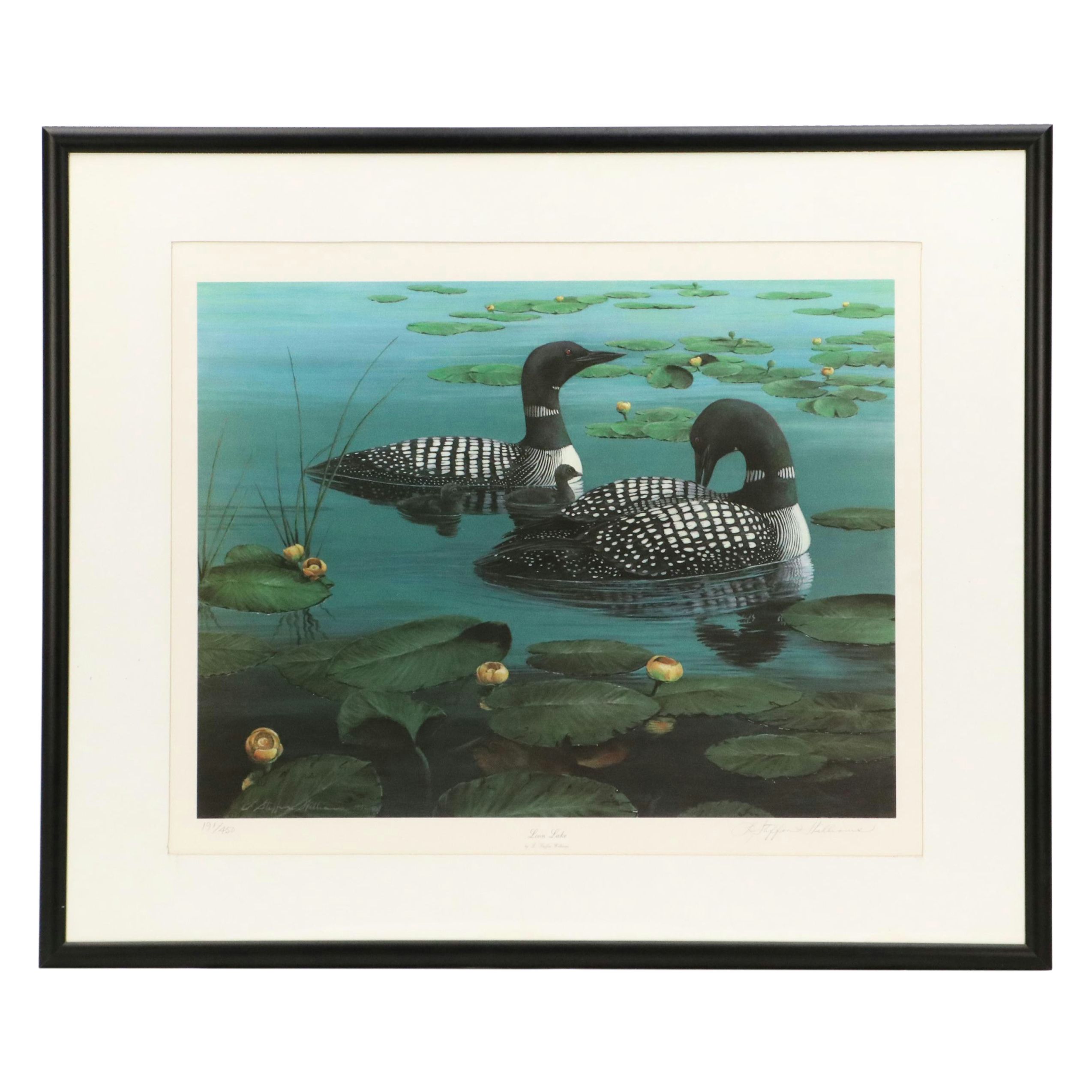 Linda Steffen Williams Offset Lithograph "Loon Lake," Late 20th Century