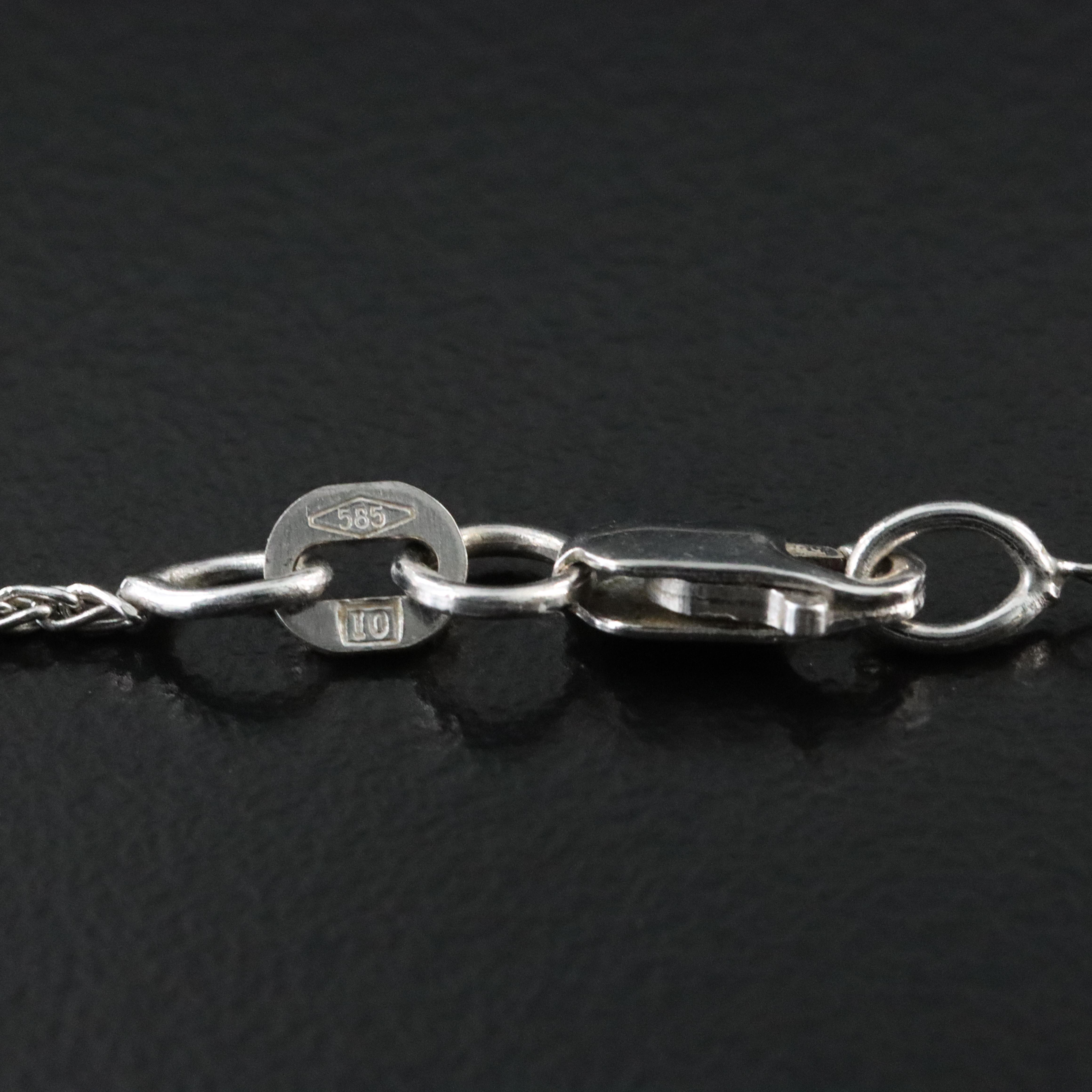 14K Pearl and Diamond Swirl Pendant Necklace