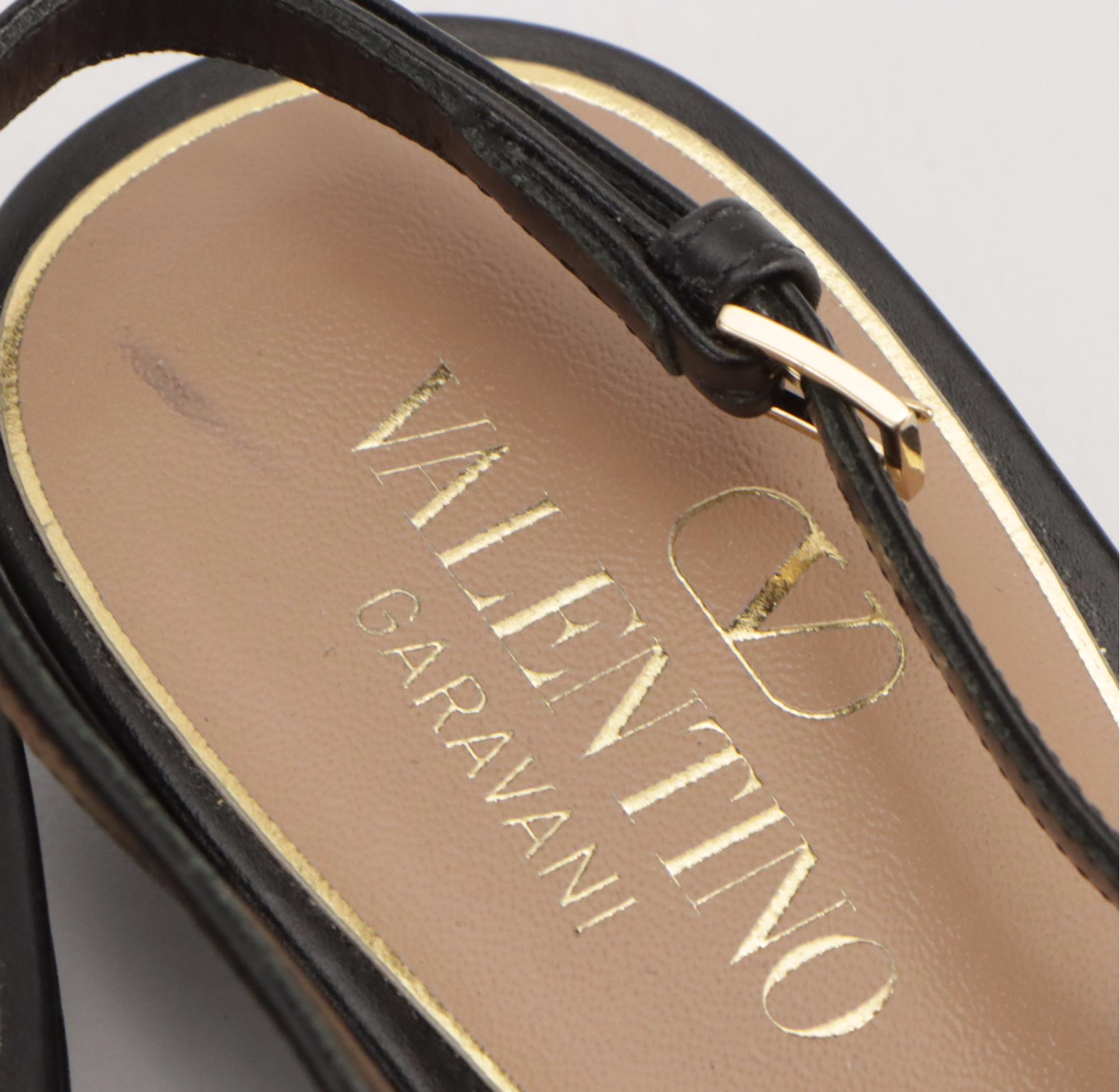 Valentino Garavani VLogo Pointed-Toe Slingback Flats in Black Calfskin Leather