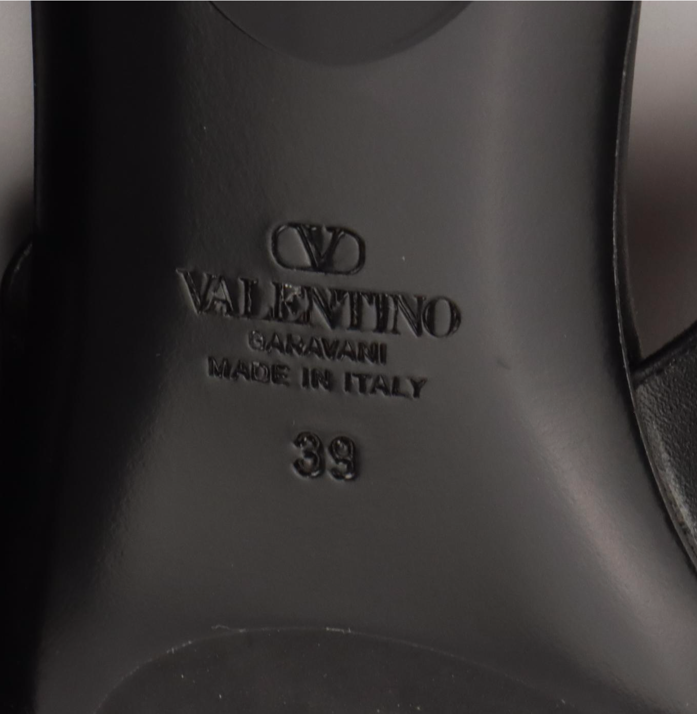 Valentino Garavani VLogo Pointed-Toe Slingback Flats in Black Calfskin Leather