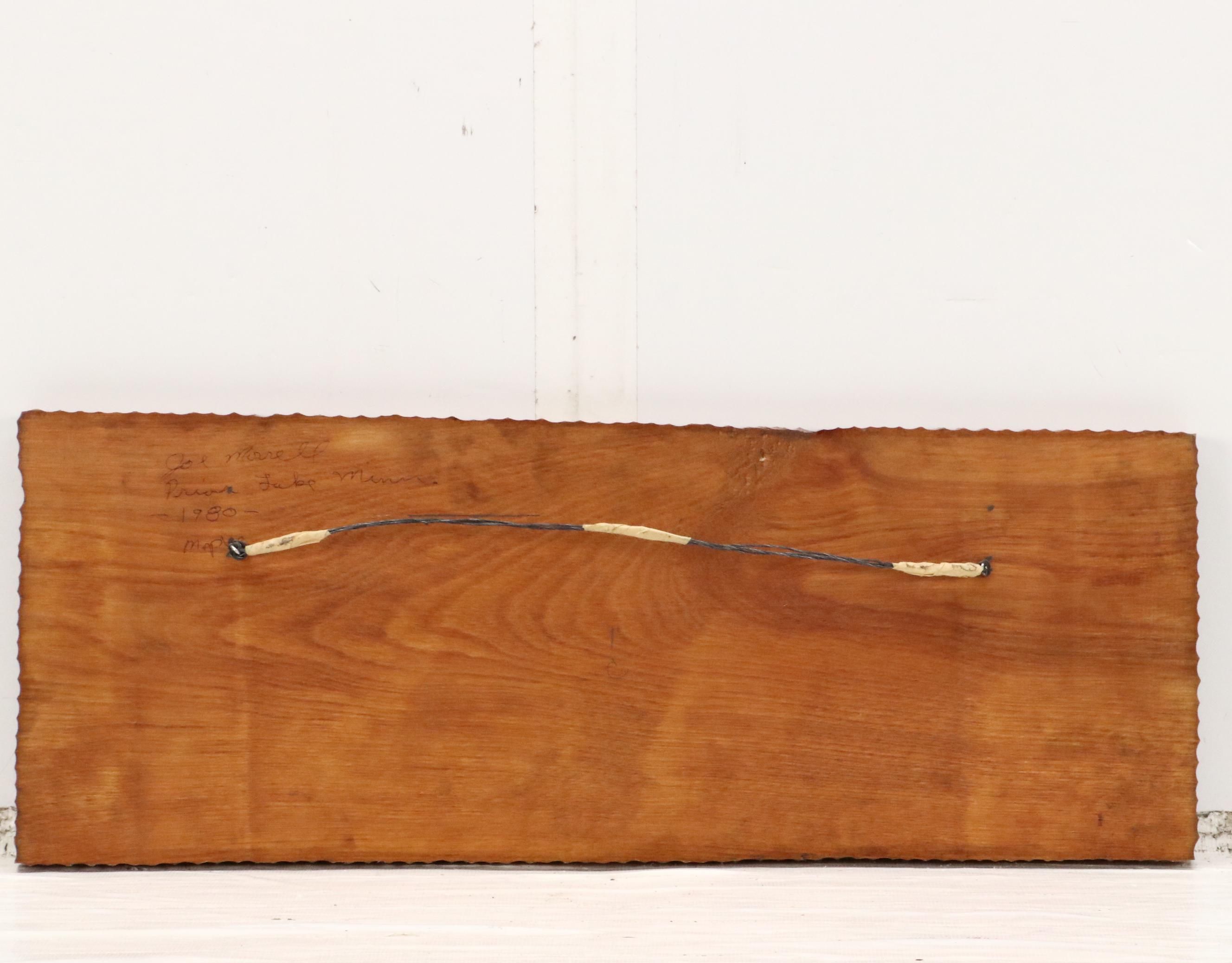 Joe Morrell Folk Art Carved Maple Panel Depicting Federal Eagle, 1980