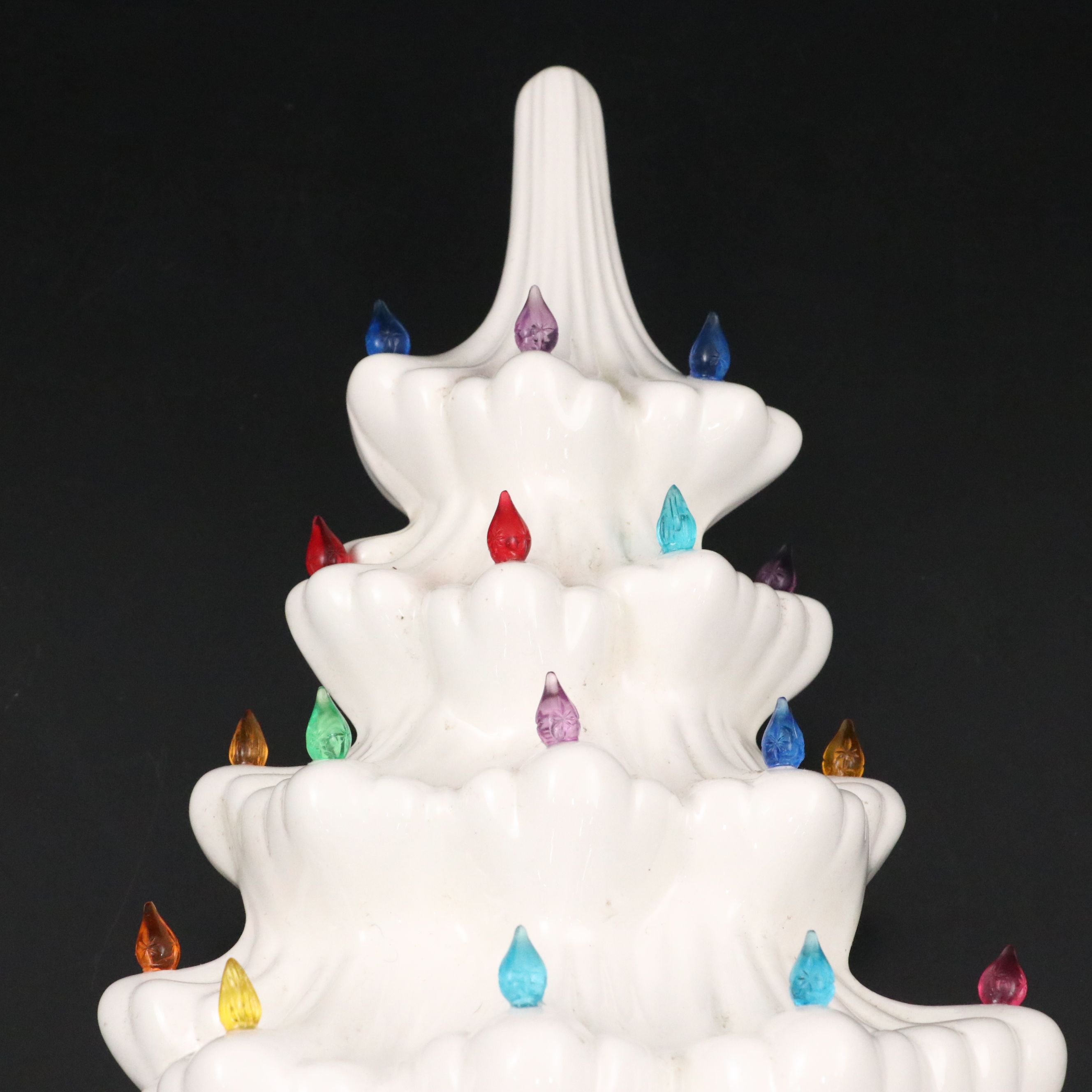 Atlantic Mold White Ceramic Illuminated Christmas Tree Wall Hanging