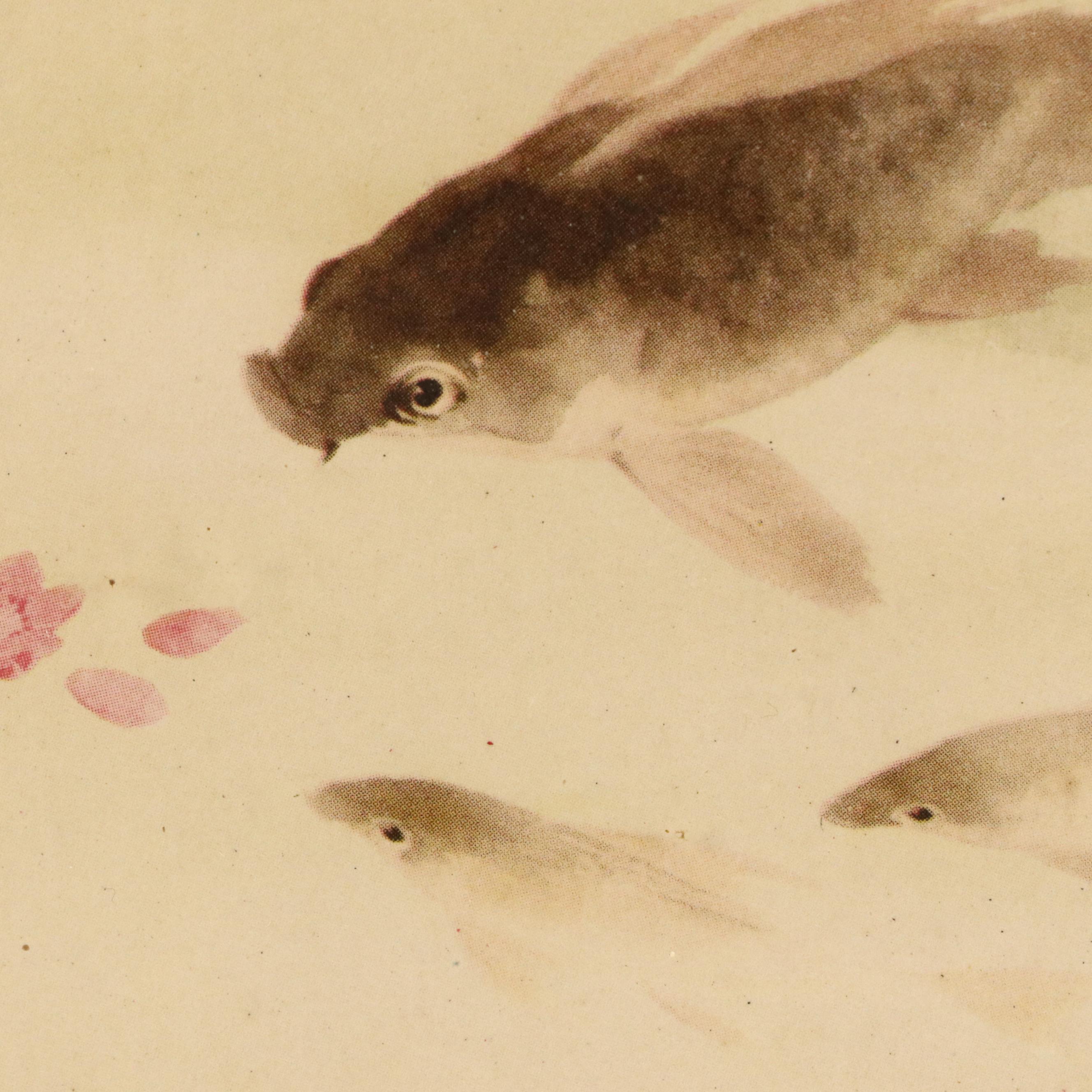 Offset Lithographs of Chinese Scenes with Figures, Fish, and Birds, 20th Century