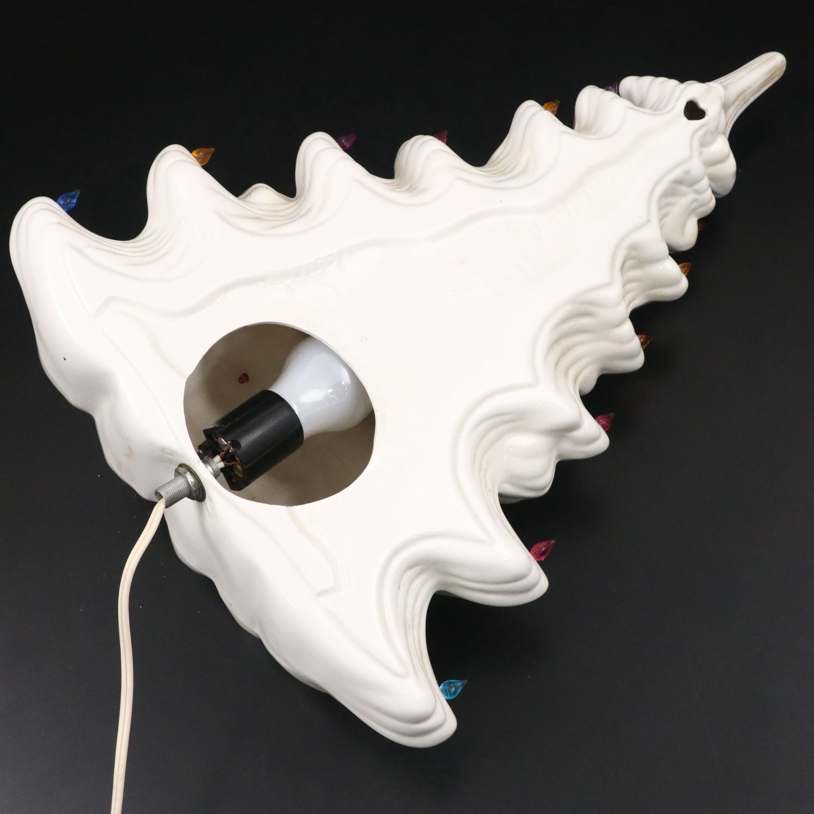 Atlantic Mold White Ceramic Illuminated Christmas Tree Wall Hanging