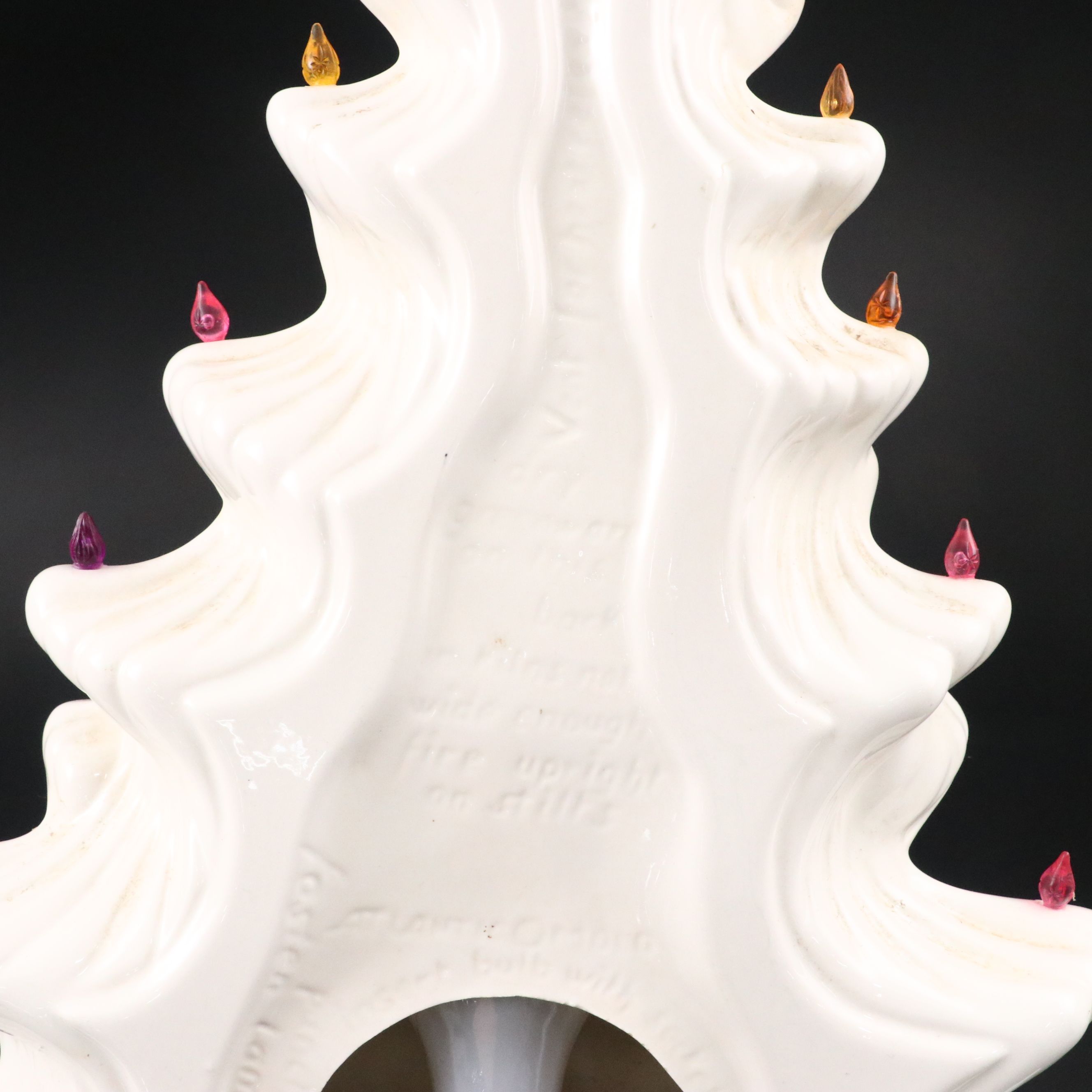 Atlantic Mold White Ceramic Illuminated Christmas Tree Wall Hanging